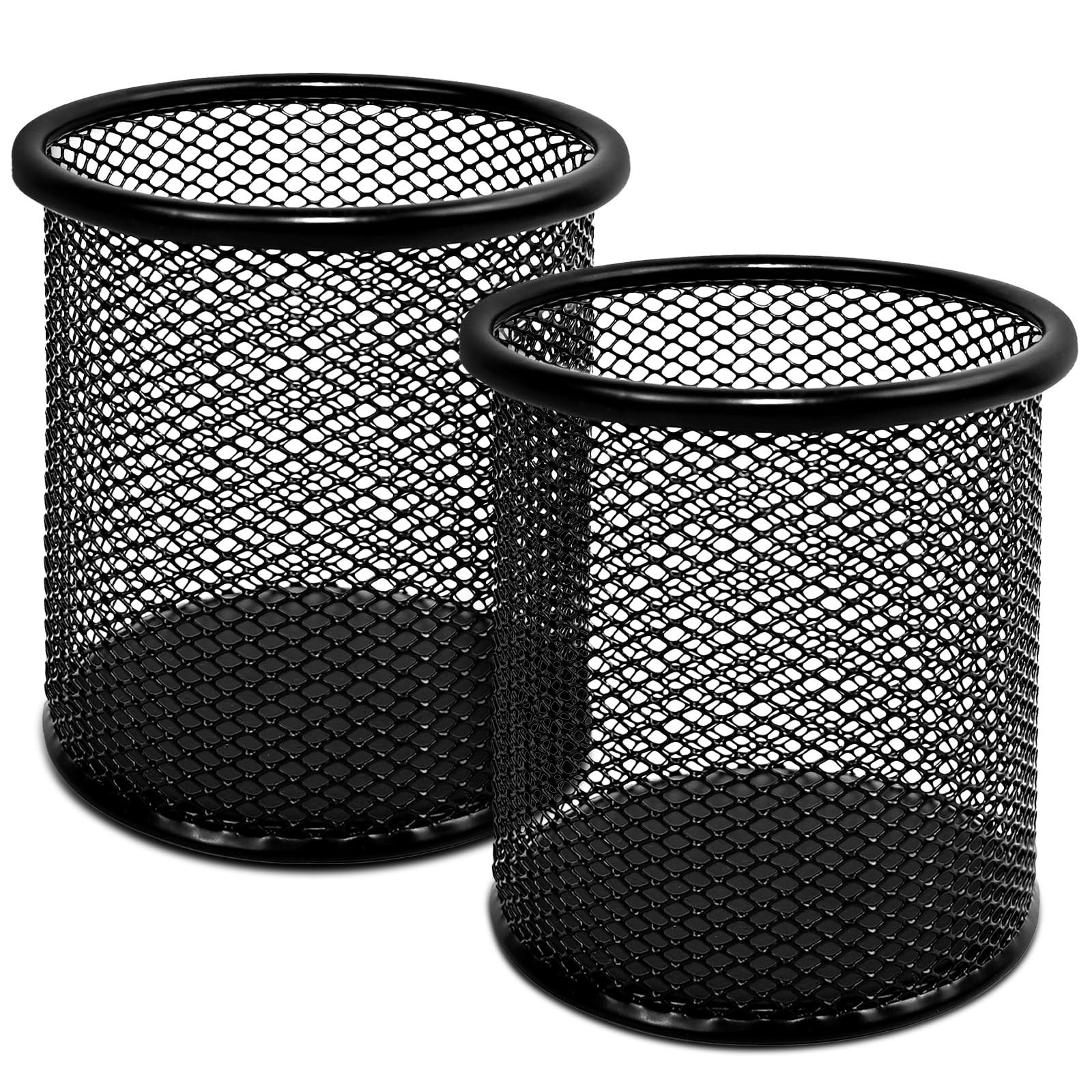 AUUTI 2 Pack Black Pencil Cup – Wire Mesh Pen Cup Holder