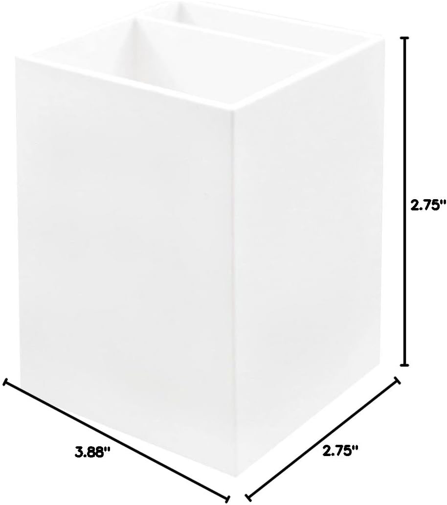 JAM PAPER Plastic Pen Holder – White – Desktop Pencil Cup – Sold Individually