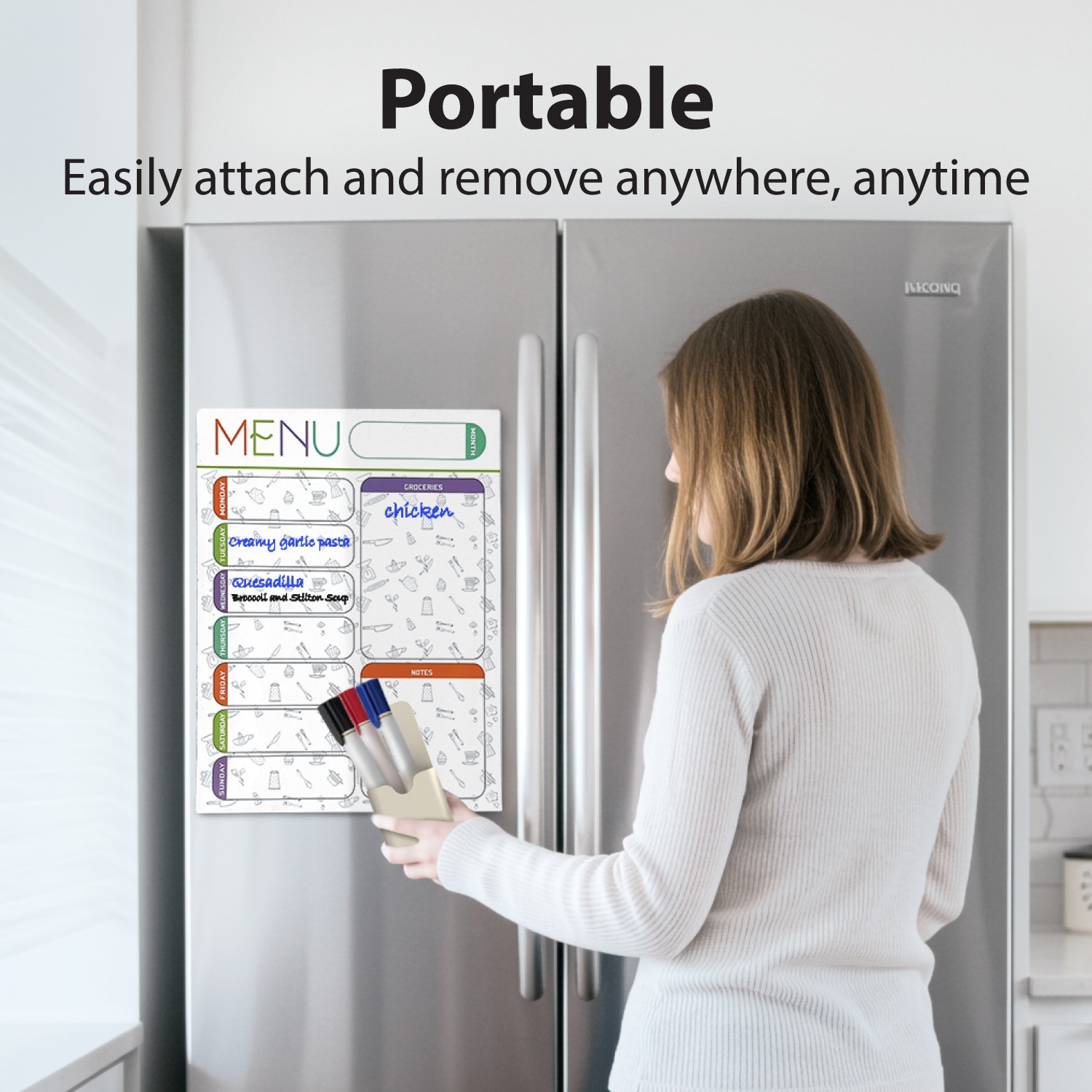 Garnen Magnetic Pen Holder for Refrigerator & Locker, Magnetic Marker Holder