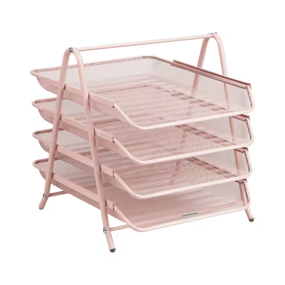 Network Collection, 4-Tier Paper Tray, File Storage, Desktop Organizer, Metal Me