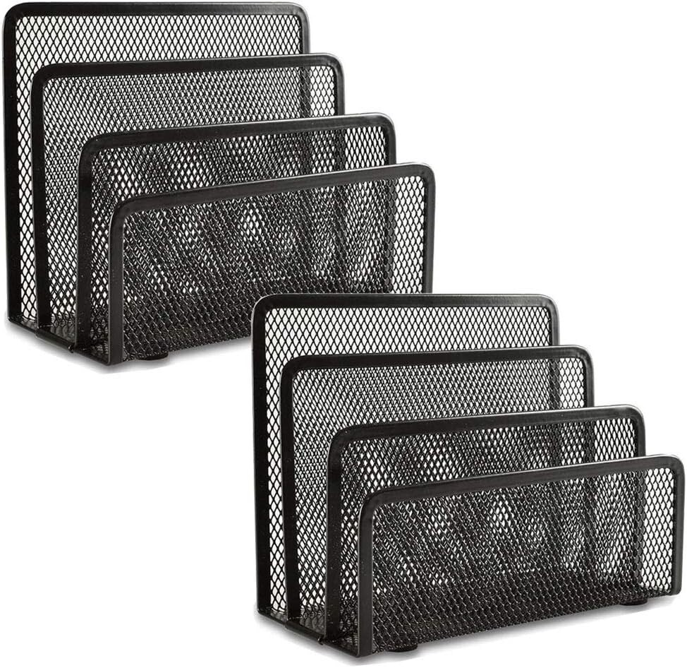 2 Pack Industrial-Style Vertical Mail Sorter – Effortless Desktop Organization