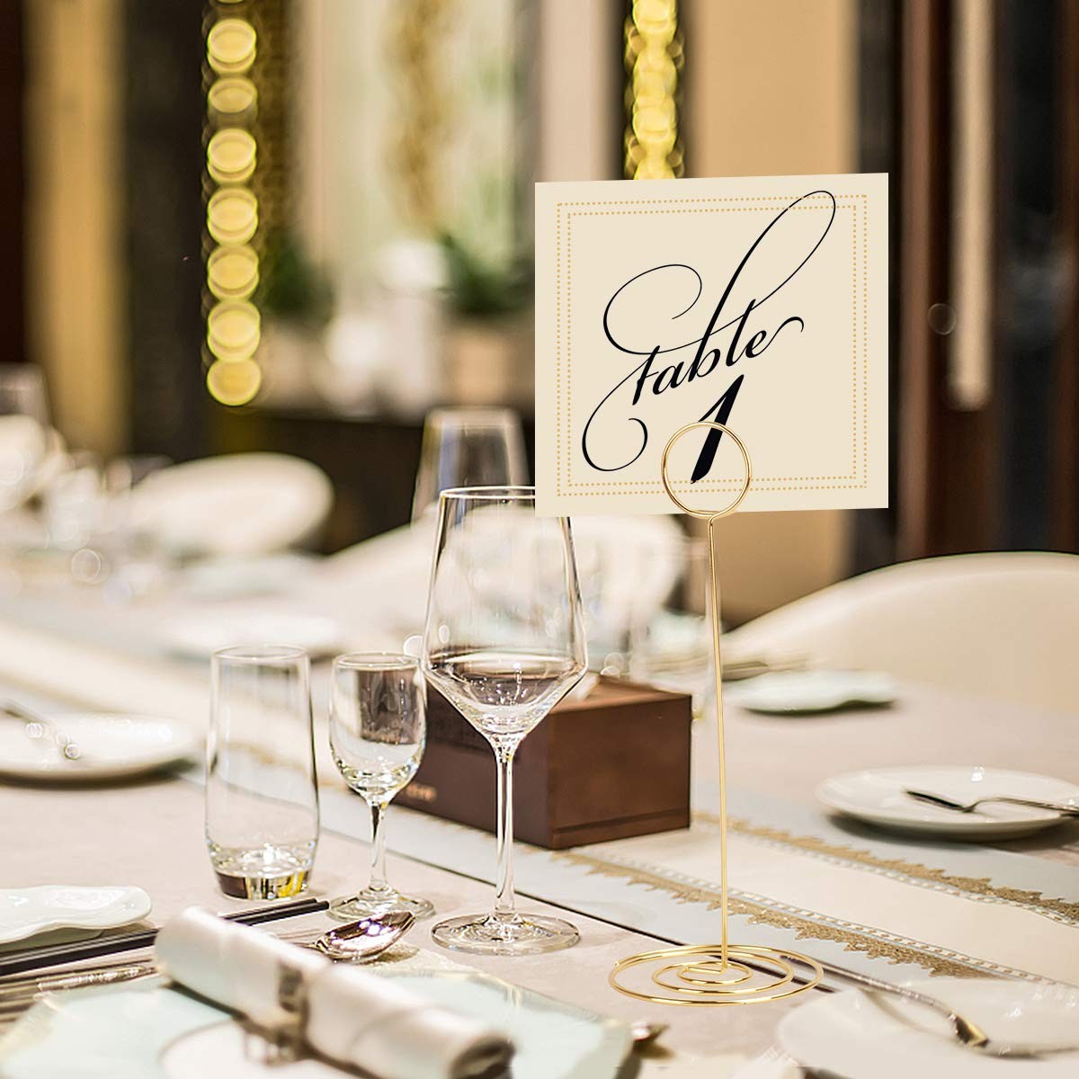 Radezon 20 Pack 8.75 inch Tall Table Number Holders inch-20Pack, Gold