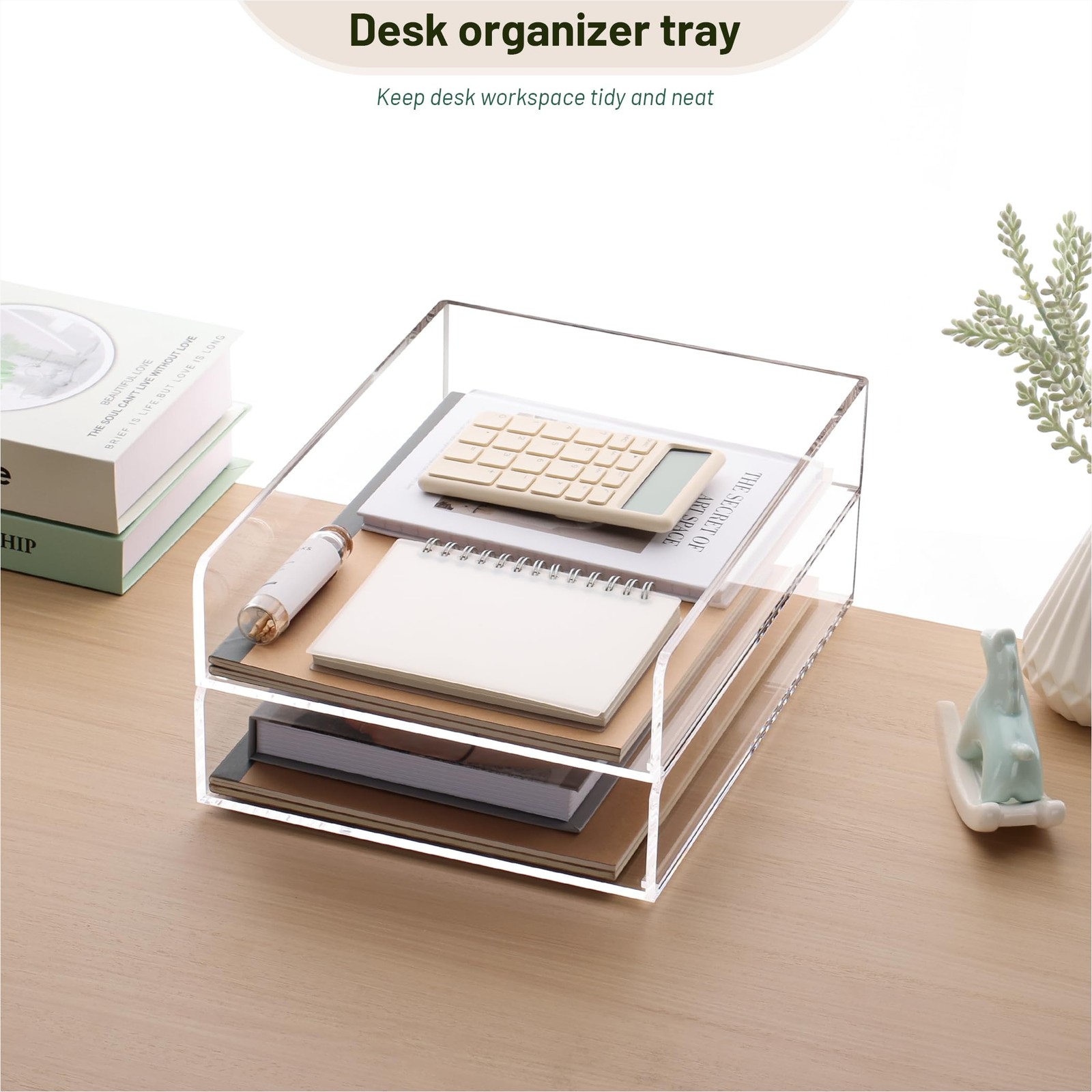 Paper Organizer Letter Tray,Acrylic Desk Organizer,Clear File Organizer for D…