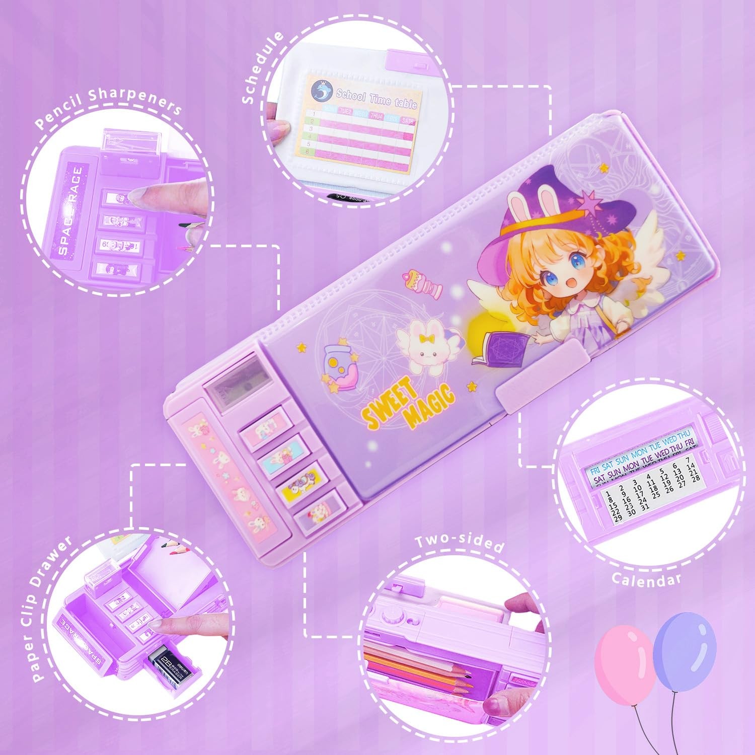 Pop Up Multifunction Pencil Case for Girls and Boys, Cute Cartoon Pen Organiz…