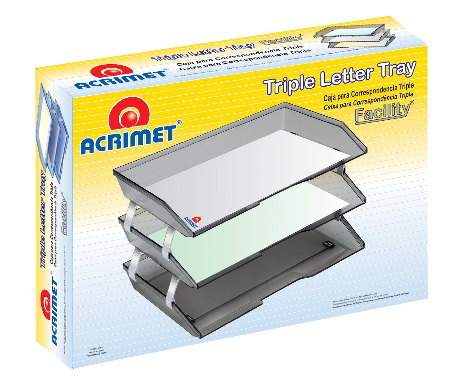 Acrimet Facility 3 Tiers Triple Letter Tray (Clear Green Color)