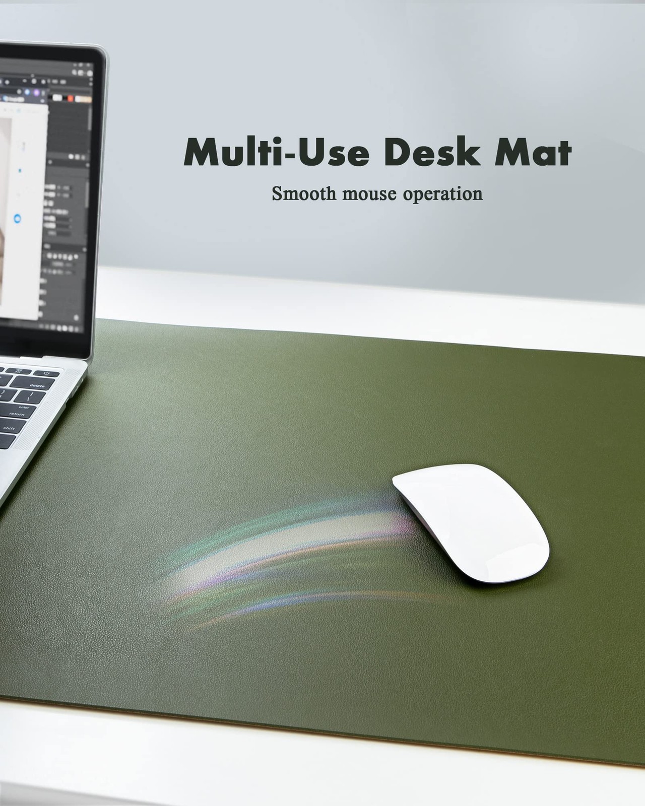 Ysagi Double-Sided Desk Pad 35.4X17Leather Desk Mat Eco Cork Desk Pad