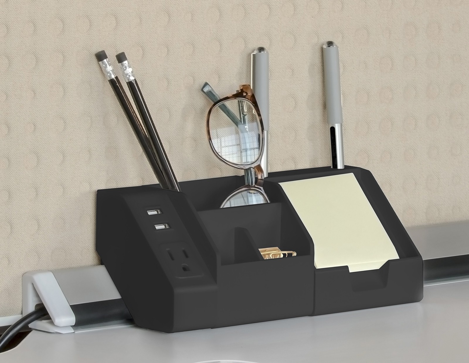 Bostitch Office Konnect Wide Pencil Holder Desk Organizer, Removable Black