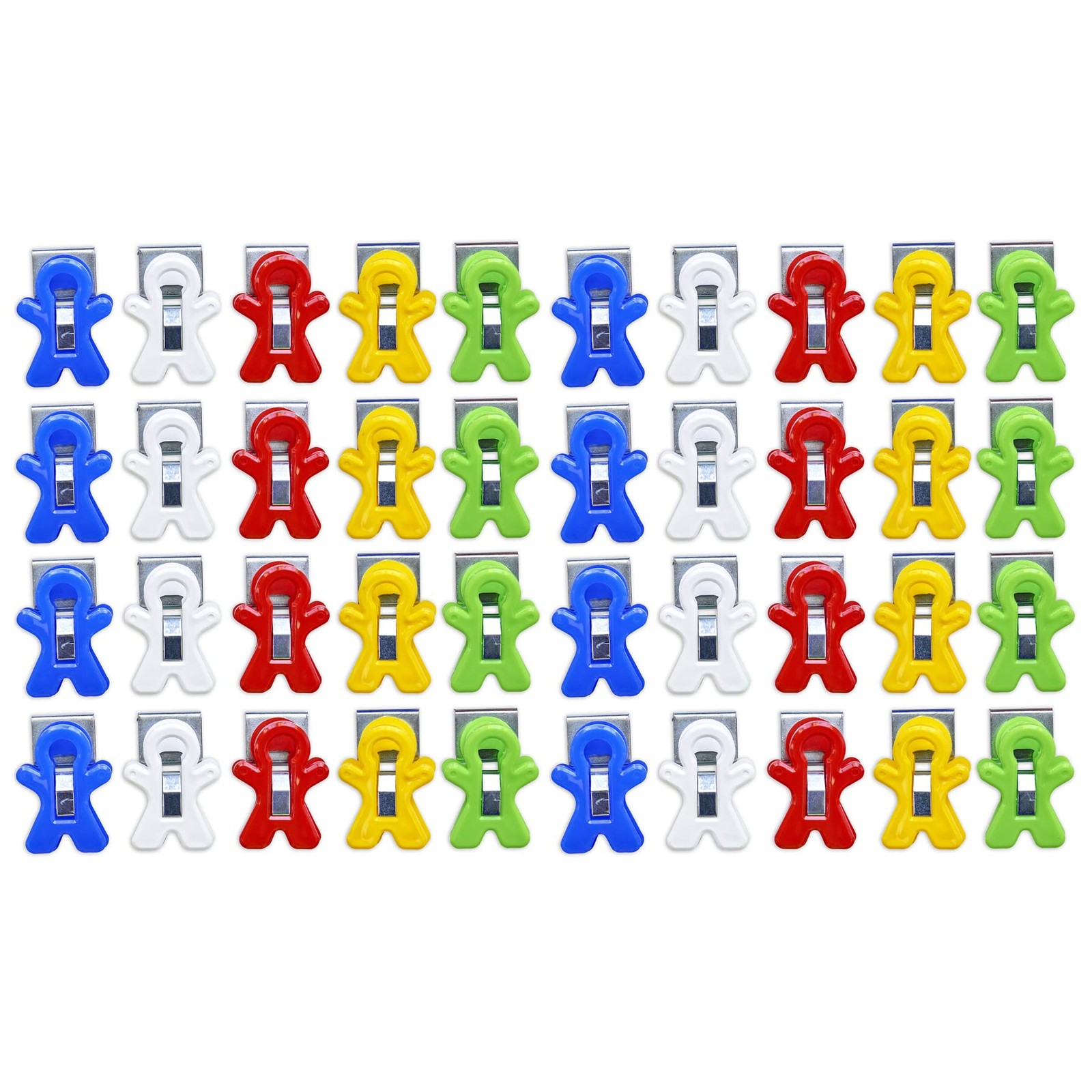 Magnet Man Magnetic Clip Bucket, Assorted Colors, 40 Pieces
