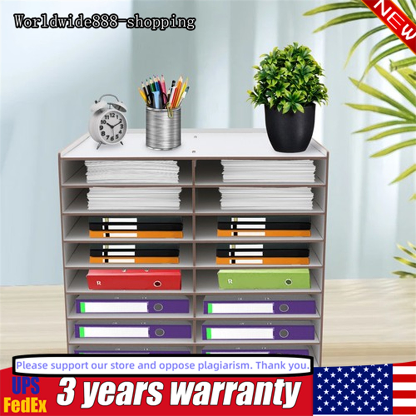 Large Desk Document File Organizer Letters Paper Holder Rack Data Manager Shelf