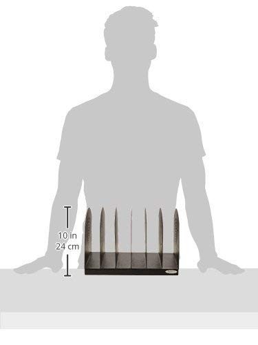 3155BL Steel Desk Organizer Rack with 6 Vertical Sections, Black