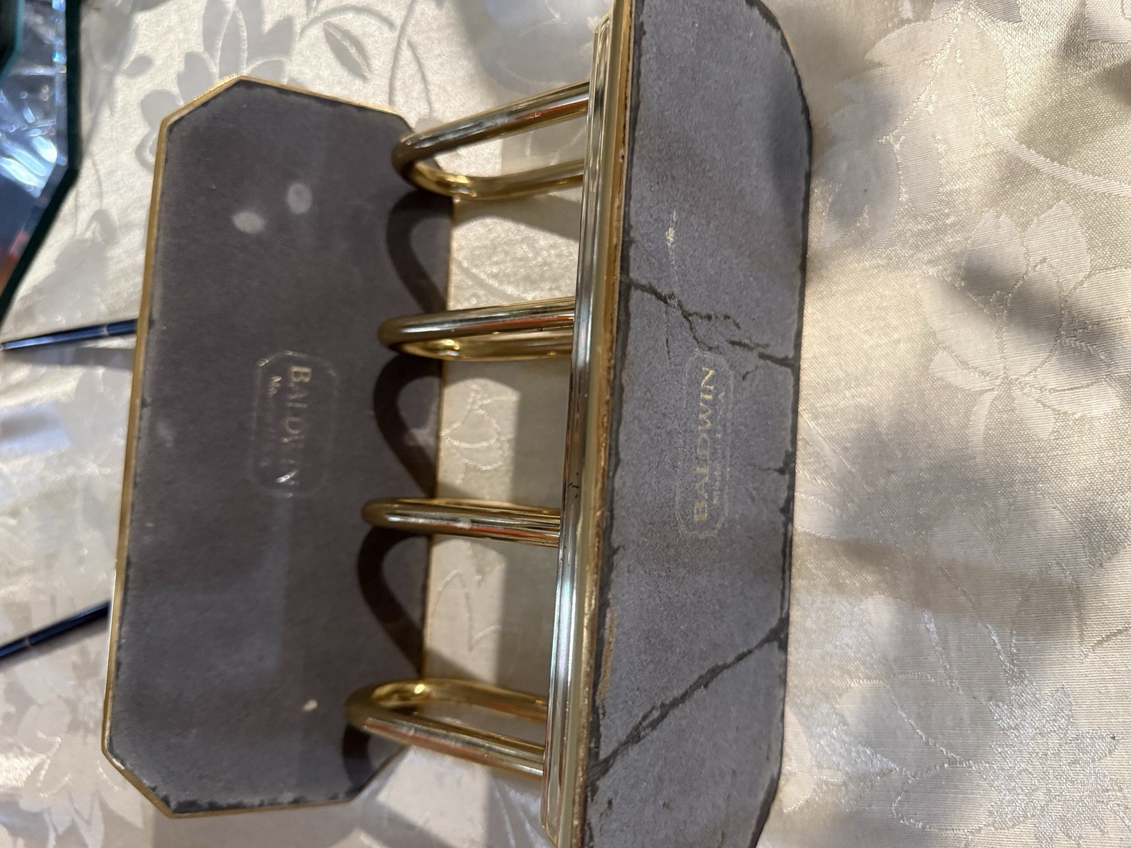 Baldwin Solid Brass Pen And Pencil Holder Plus Card File Holder Set