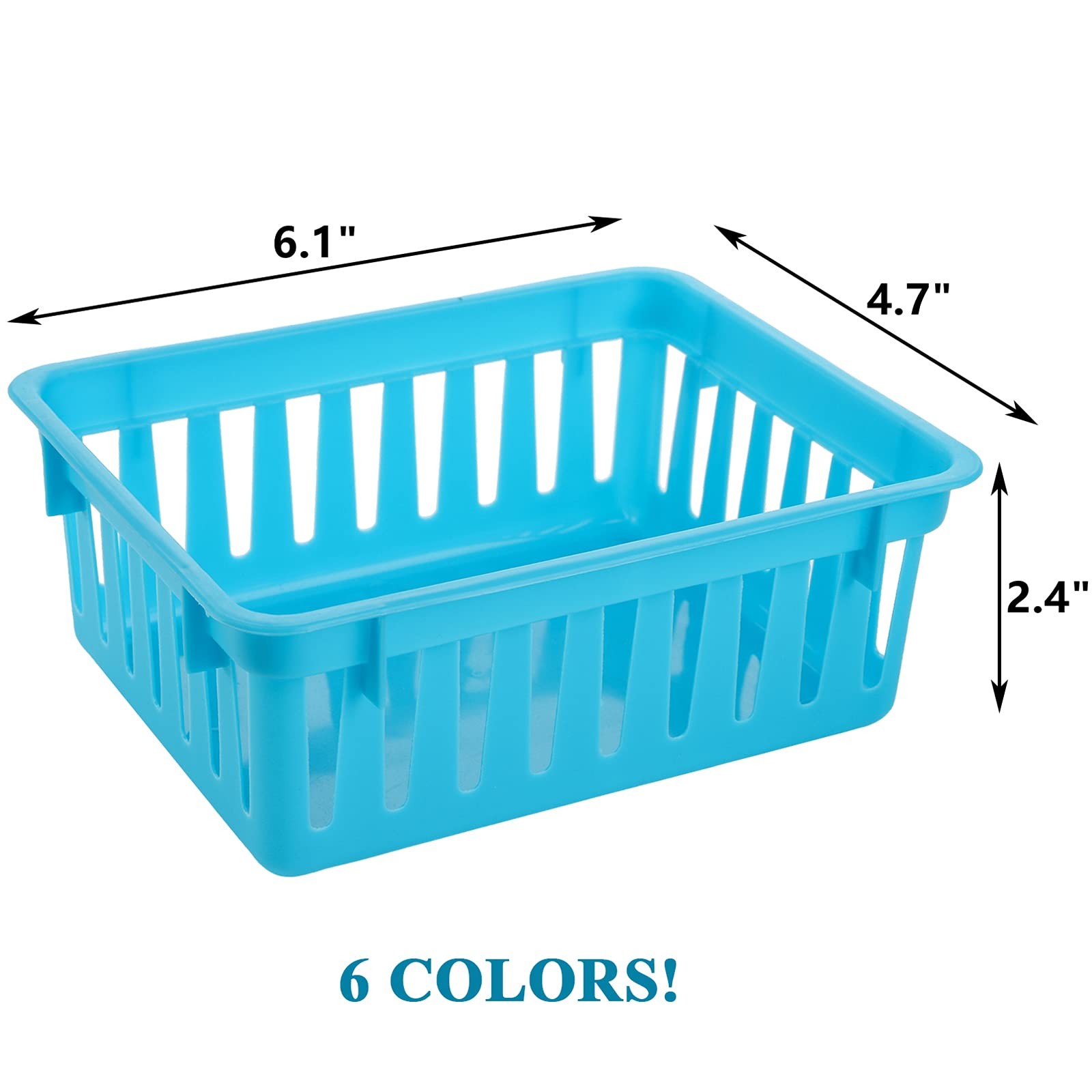 24 Pack Classroom Storage Baskets, Small Plastic Baskets for Organizing, Colo…