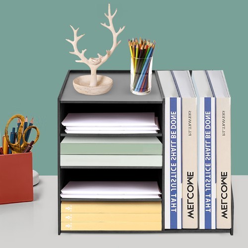 PVC File Organizer for Desk, 6 Tier Desk Organizer Paper Tray 15.35″ x 12.16″