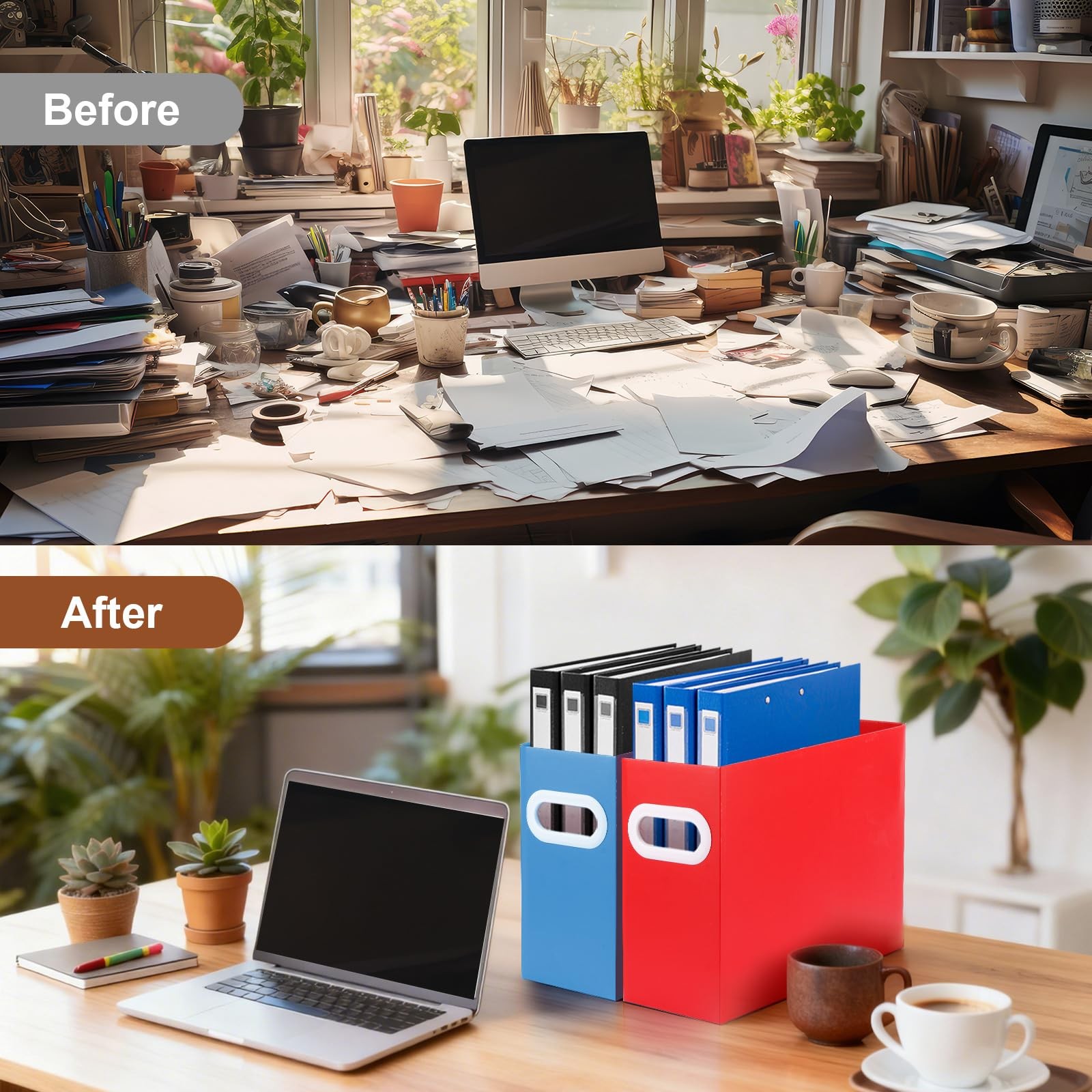 Black Cardboard File Organizer Storage Box Hanging Folder Letter Size Document