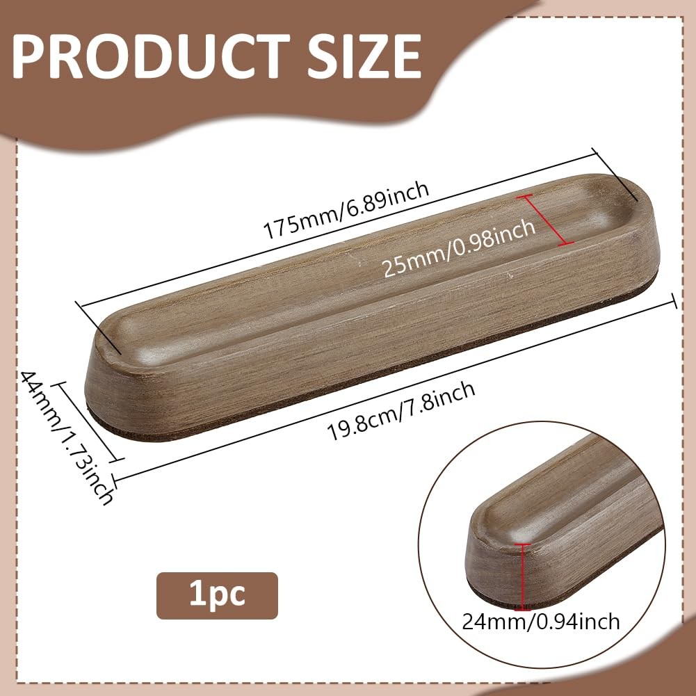Walnut Wood Pen Tray, Long Oval Wooden Pencil Holder, Wooden Desktop Organize…