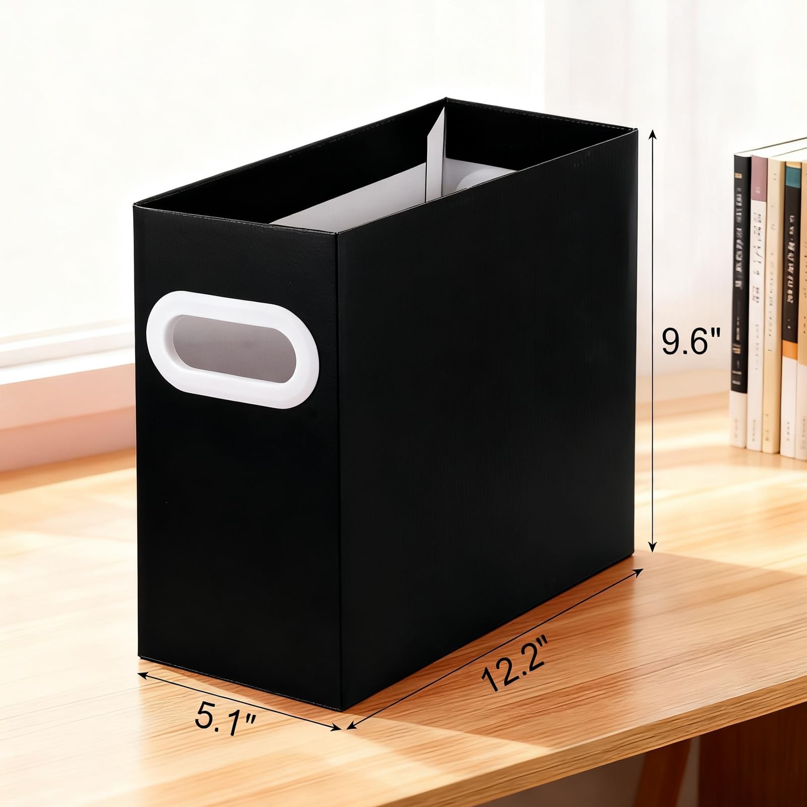 Black Cardboard File Organizer Storage Box Hanging Folder Letter Size Document
