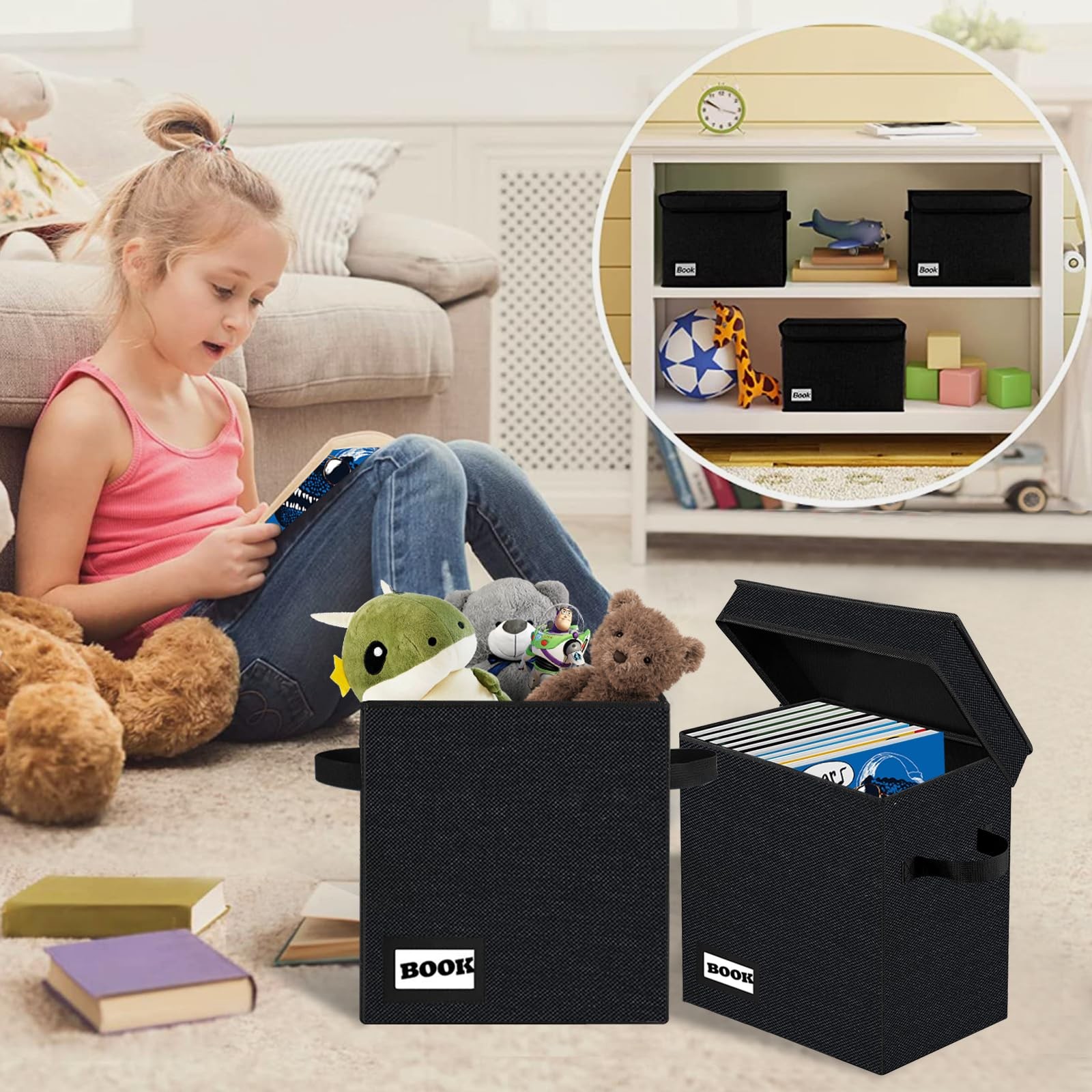 YNSZAS Comic Book Storage Short Box, 11.8″ X 9.8″ X pack of 1, A-Small Black