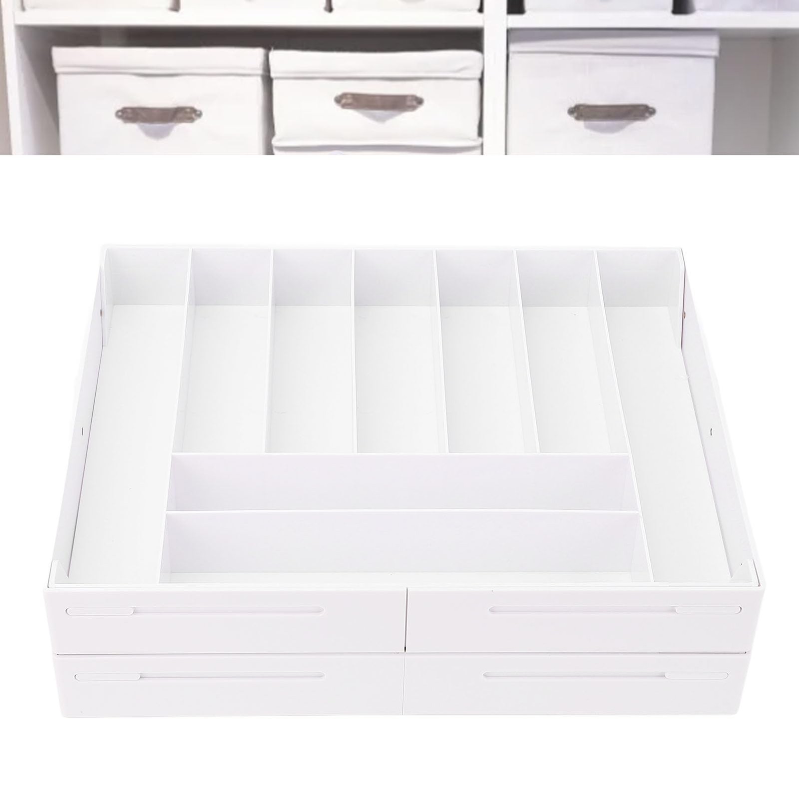 Extra Large and High Drawer Organizer, 2 Tier Expandable Desk Organizer, Mult…