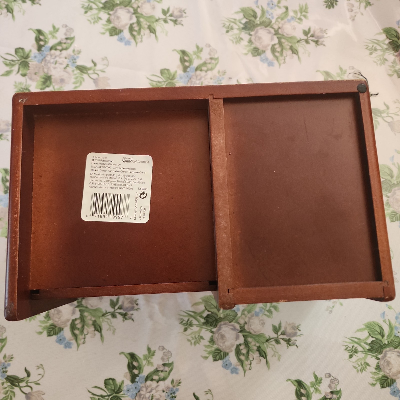 Vintage Rubbermaid/Rolodex Wood Tones Wireless Desk Organizer Mahogany