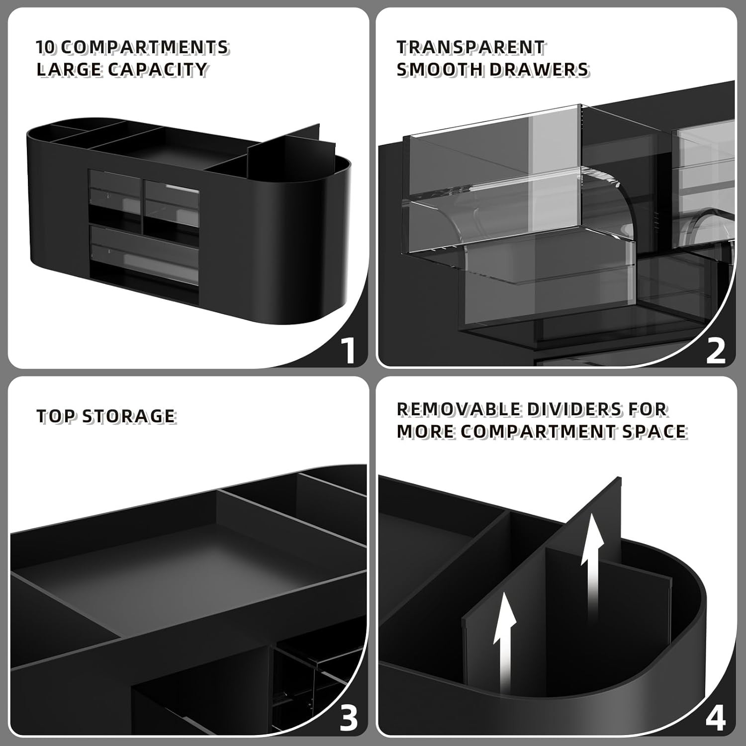 Desk Organizer Pen Holder with 3 Drawers, Multi-Functional Pencil Holder,Desk Or