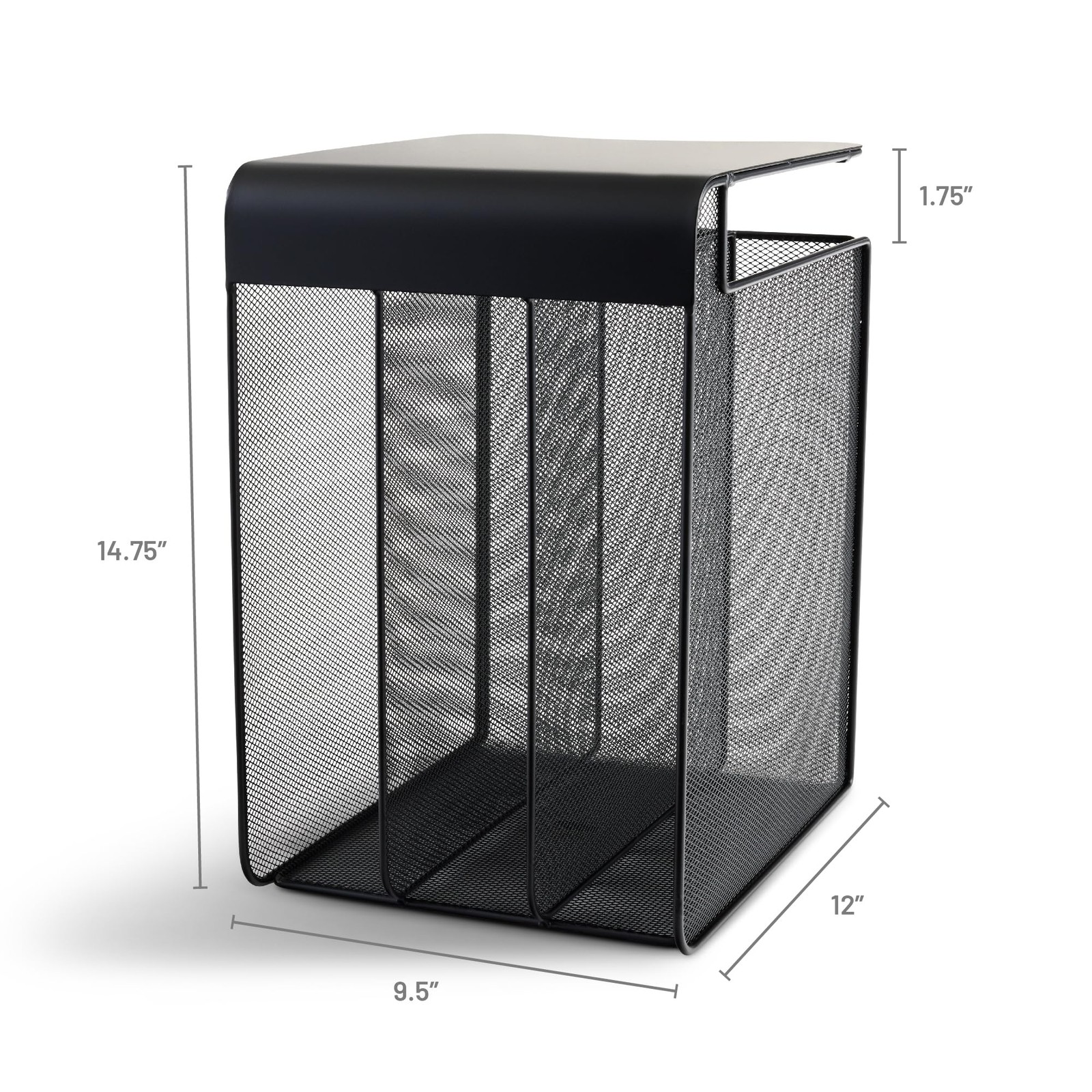 Onyx Vertical Hanging Storage Unit Black File Organizer for Desk 9.5x12x14.75