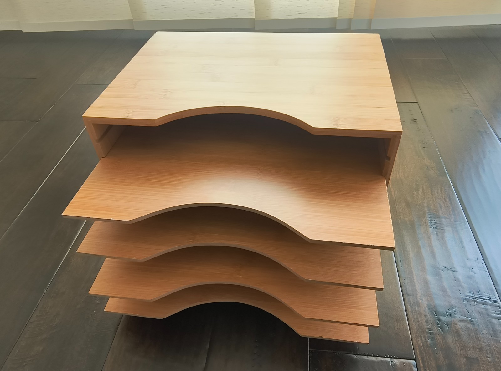 Vintage bamboo 4 tier wood file paper organizer