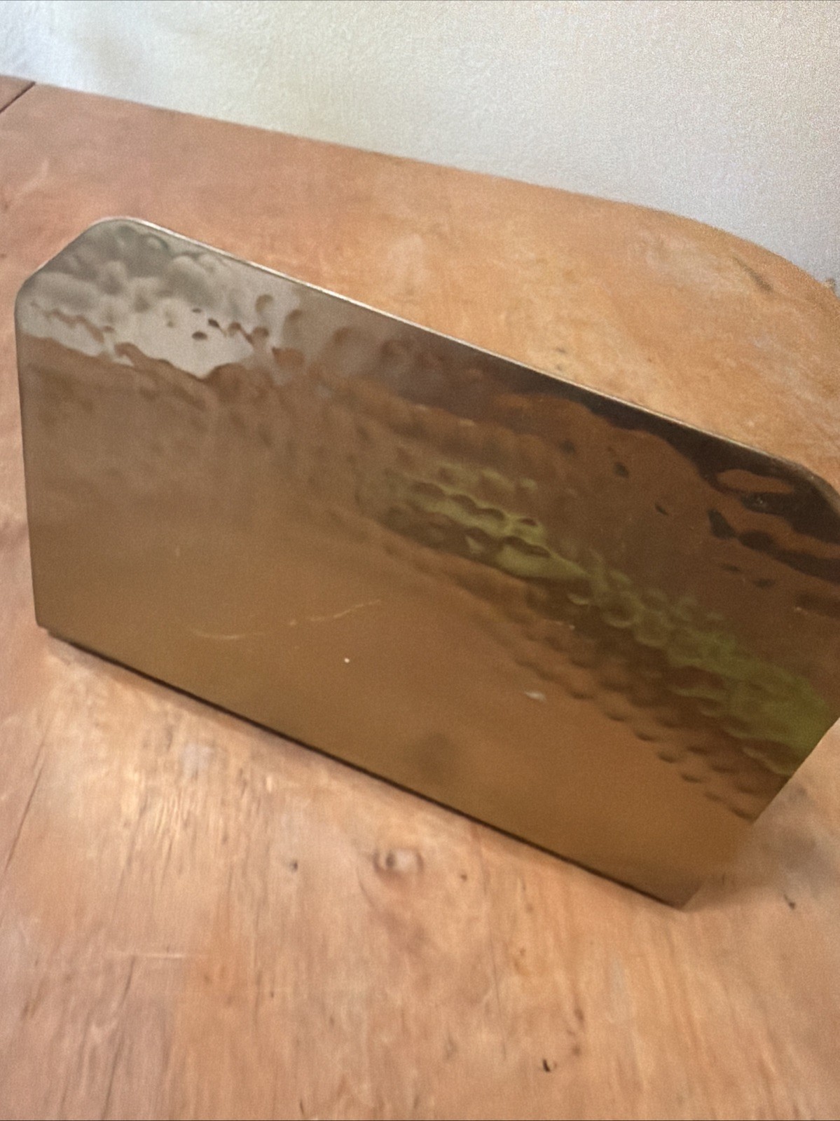 Nate Berkus Letter Bills Sorter Brass Hammered Metal Three Slots “Small Flaw”