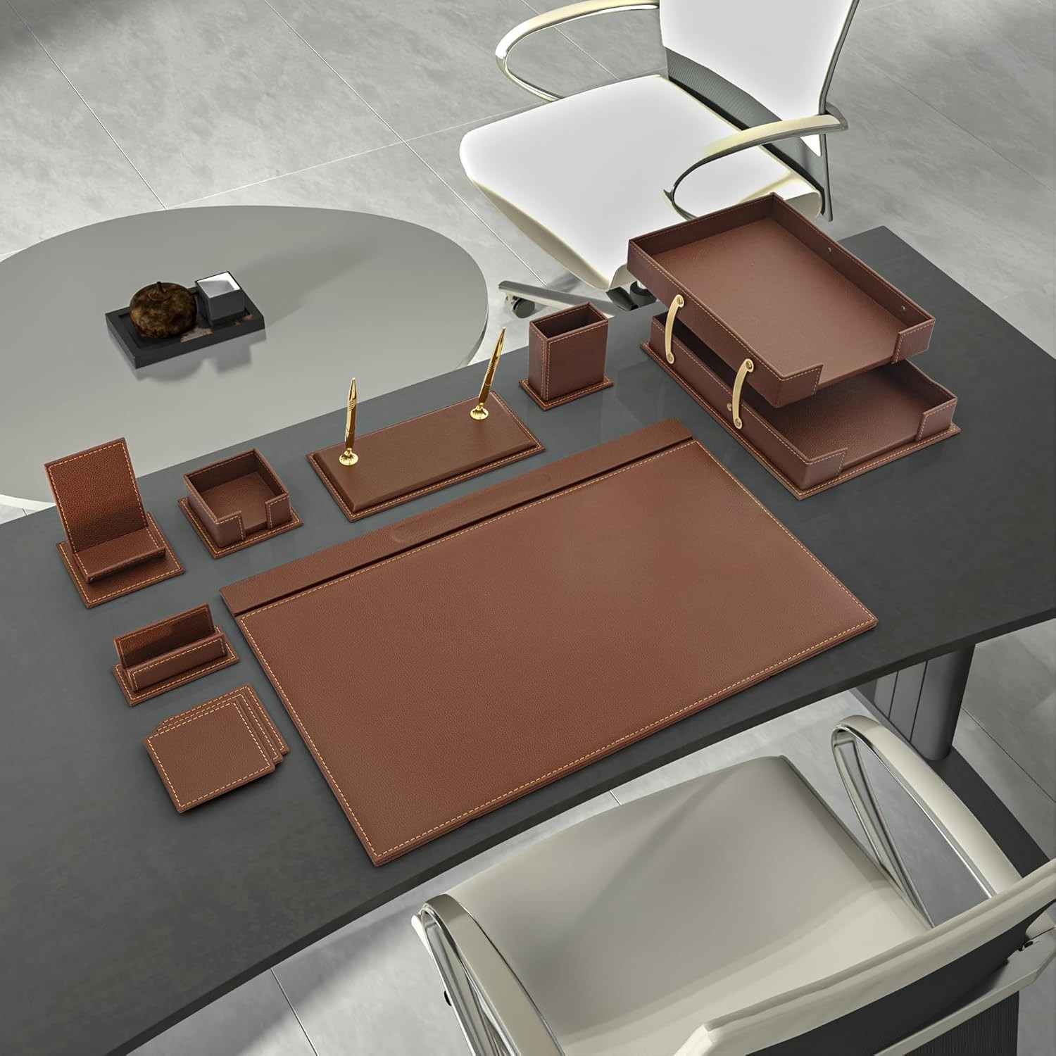 12 PCS Leather Desk Organizer Set – Classic Desk Organizer – Desk Accessories