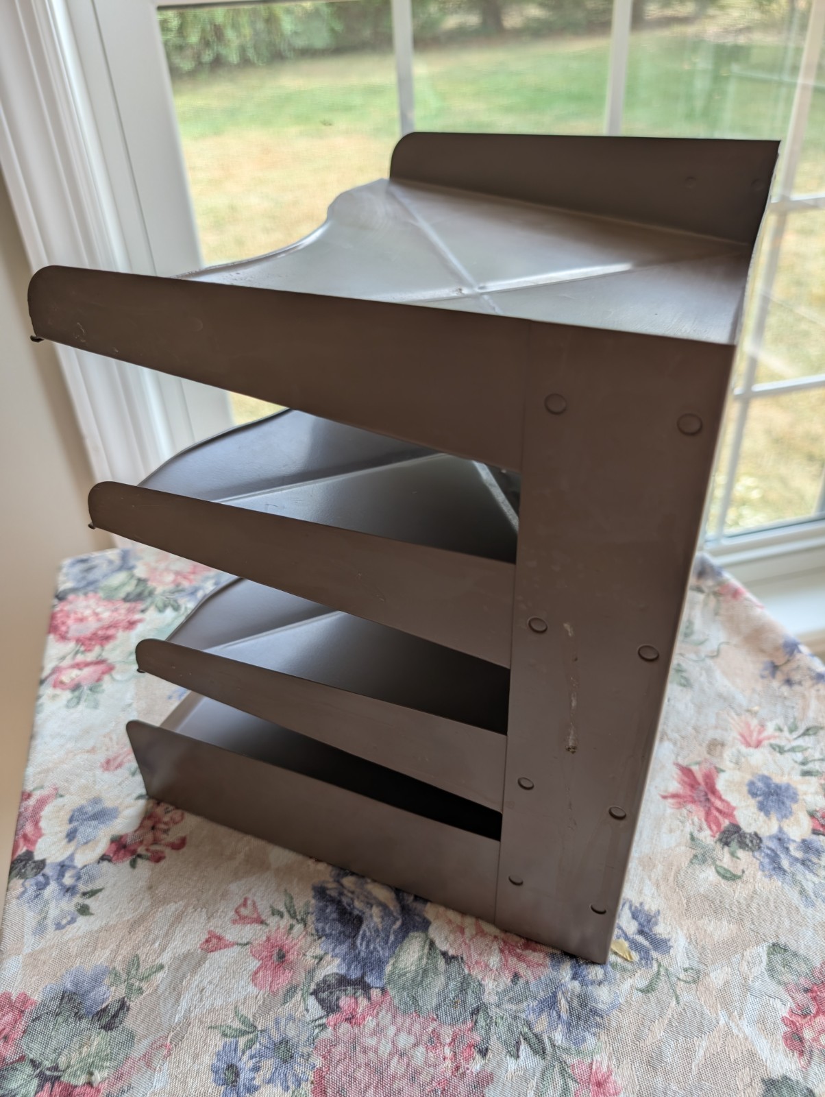 Vintage VERTIFLEX Metal Paper File Organizer – Tiered – Table Top or Wall Mount