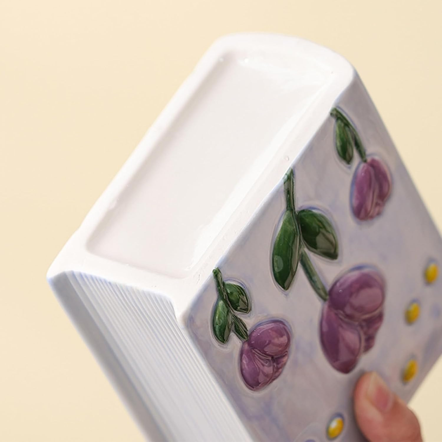 Book Vase Flower Pencil Cup Pen Holder for Office Desk Decorative Books Pink Flo
