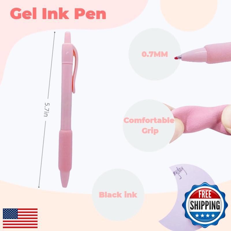 10Packs Desk Accessories,Pink Office Supplies,Scissors,Tape Dispenser,Paper C