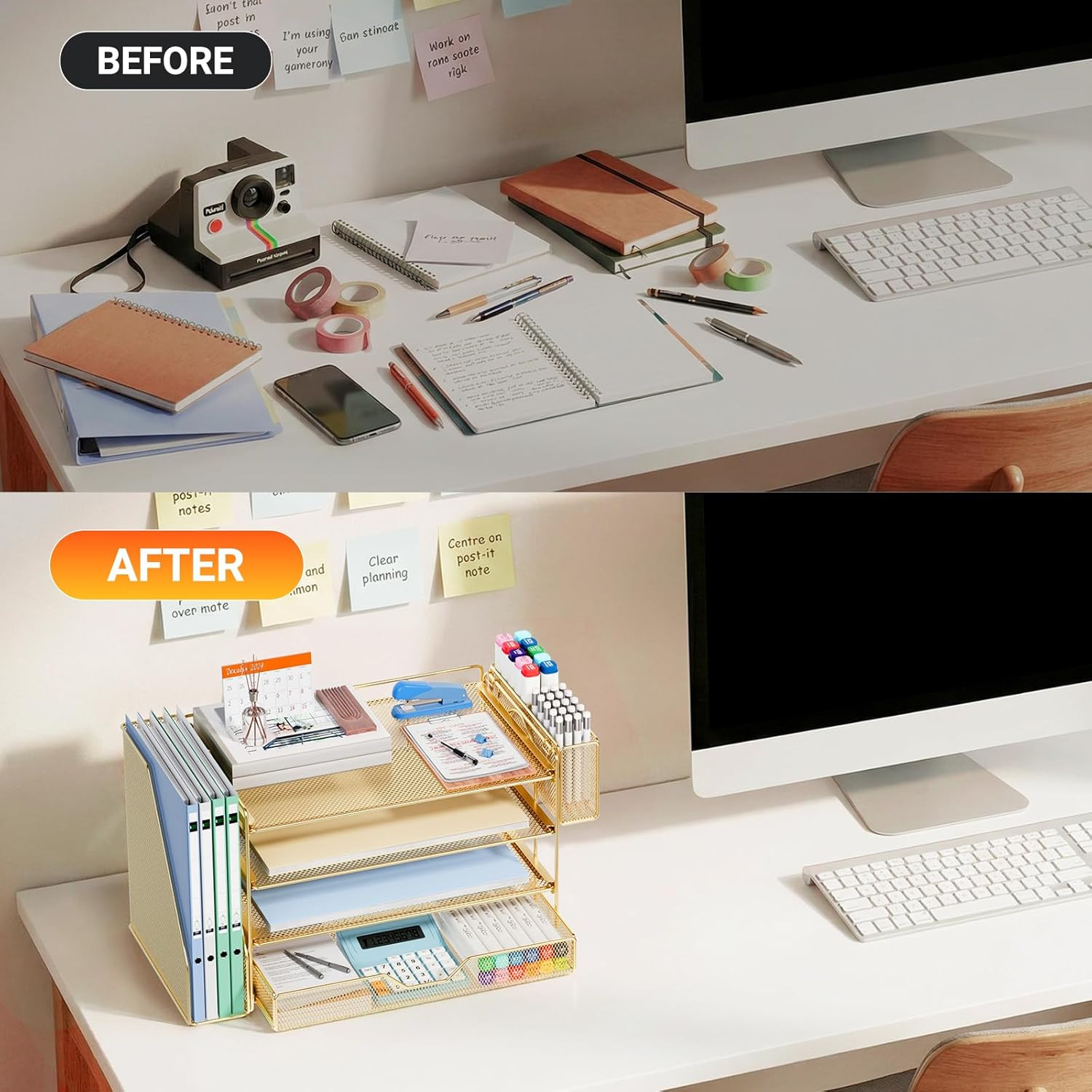 OPNICE Desk Organizers and Accessories, 4-Tier Office Desk Accessories & Workspa