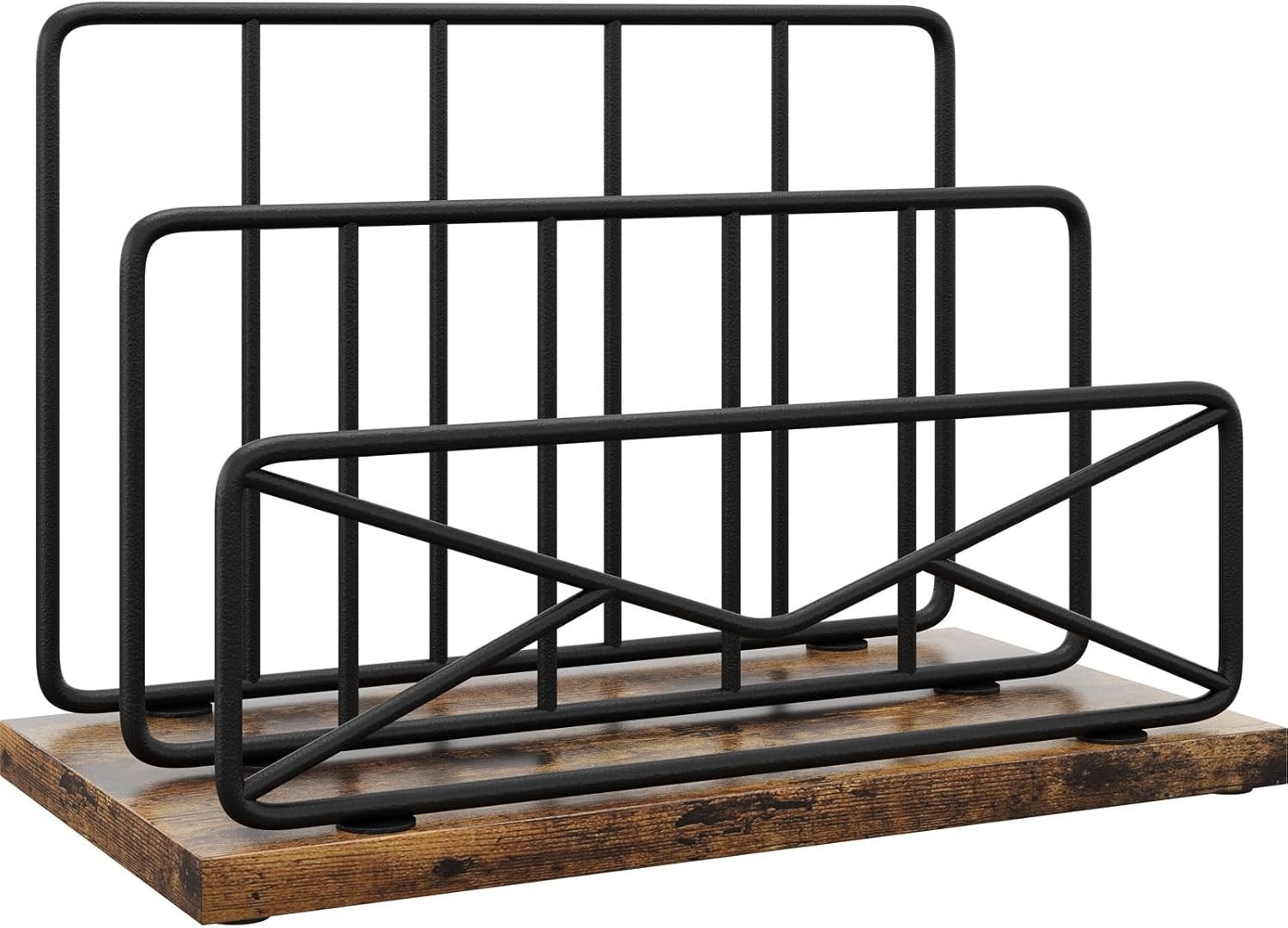 Desktop Mail Sorters Desk Mail Organizer-with 2/3 Slot Matte Black Metal Desktop