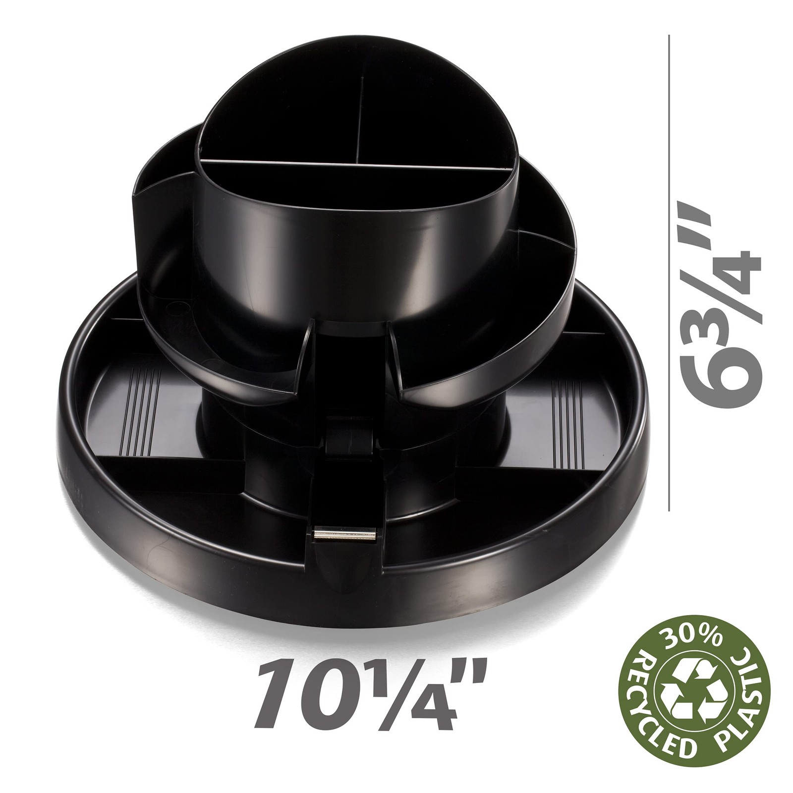 Recycled Rotary Organizer, 16 compartments, 10 1/4 x 6 (Pack of 1), Black