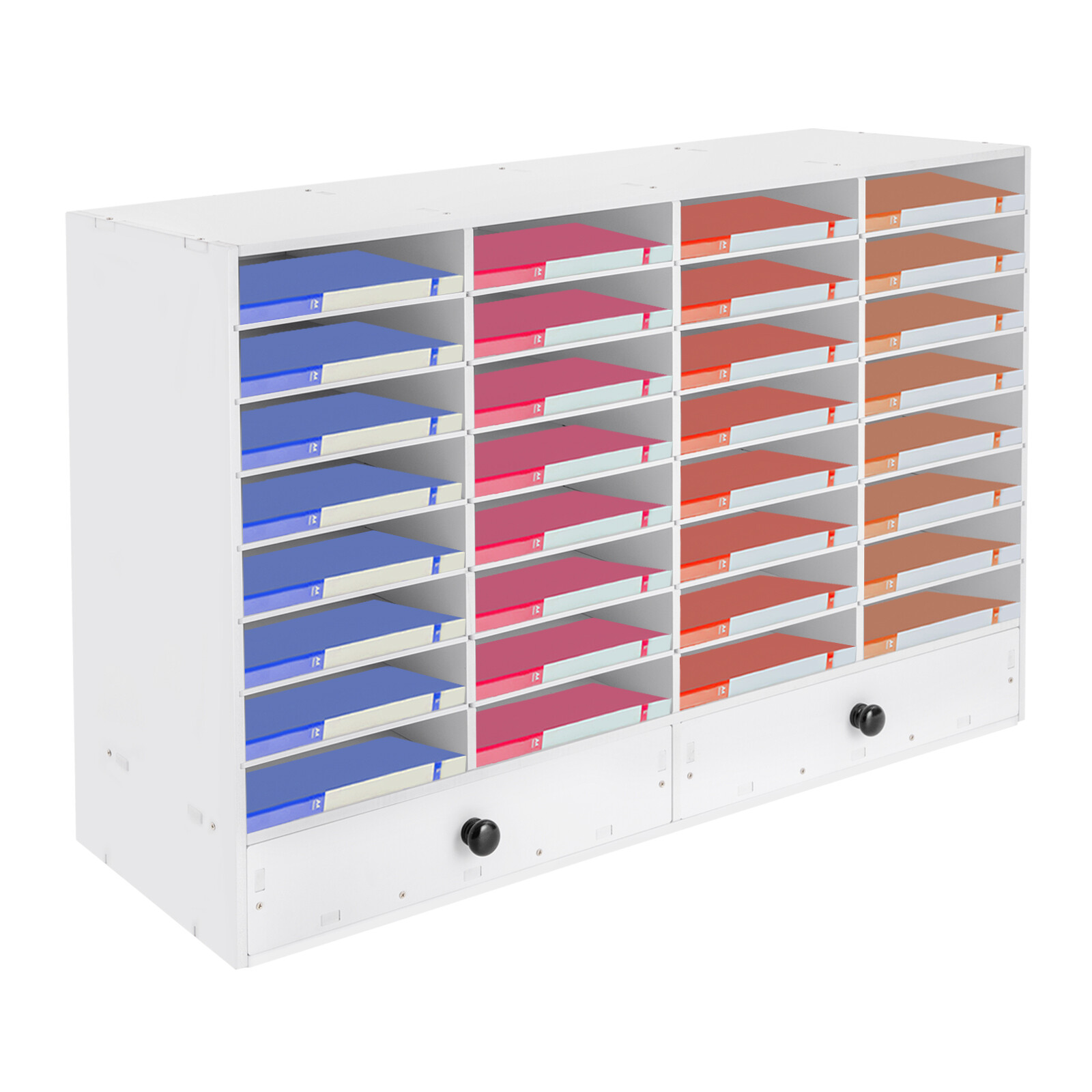 PVC 32 Slots Shelf Organizer Desk Accessories for Folders File Mail Sorter Rack