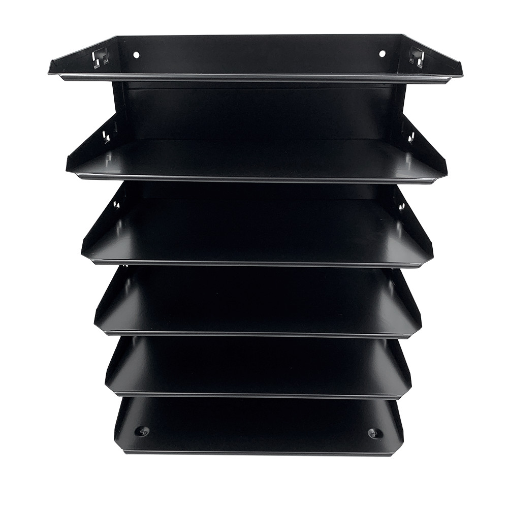 Huron Horizontal 6 Slot Steel Desk Organizer/Sorter Black HASZ0157