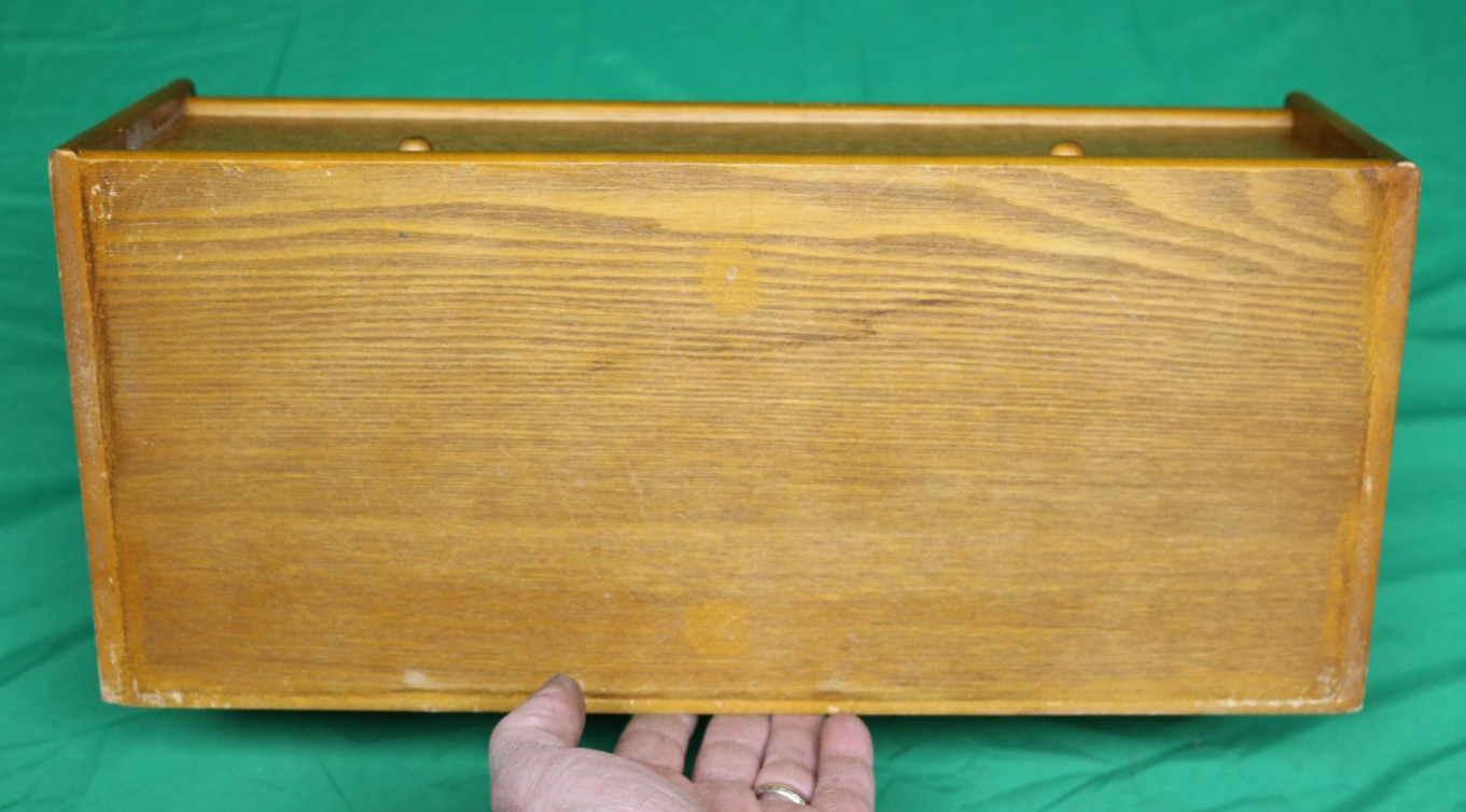 VTG 31 Day Wooden Monthly Bill Letter Mail Sorter Organizer Desk Top w/Drawers