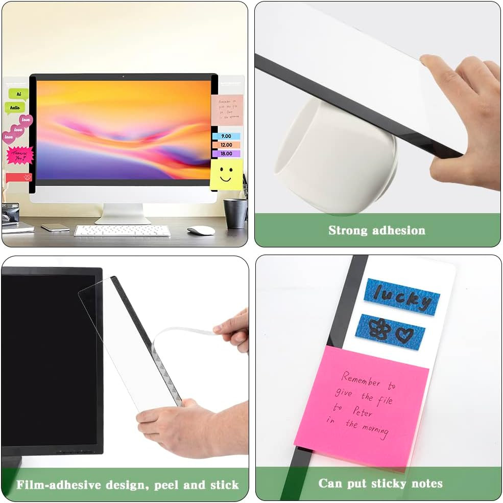 Office Desk Accessories 2Pcs Computer Monitor Memo Board Message Board Transpare