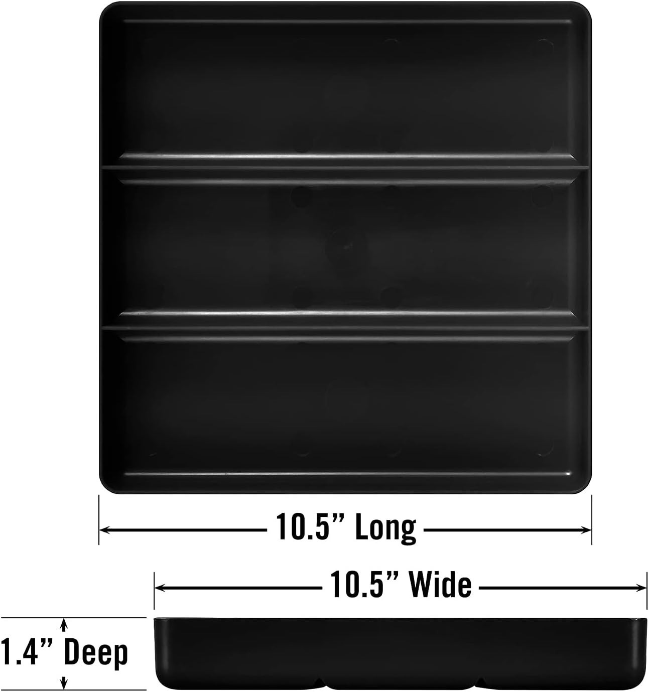 Durable Black 3-Compartment Tray – Perfect for Garage and Workshop Organization