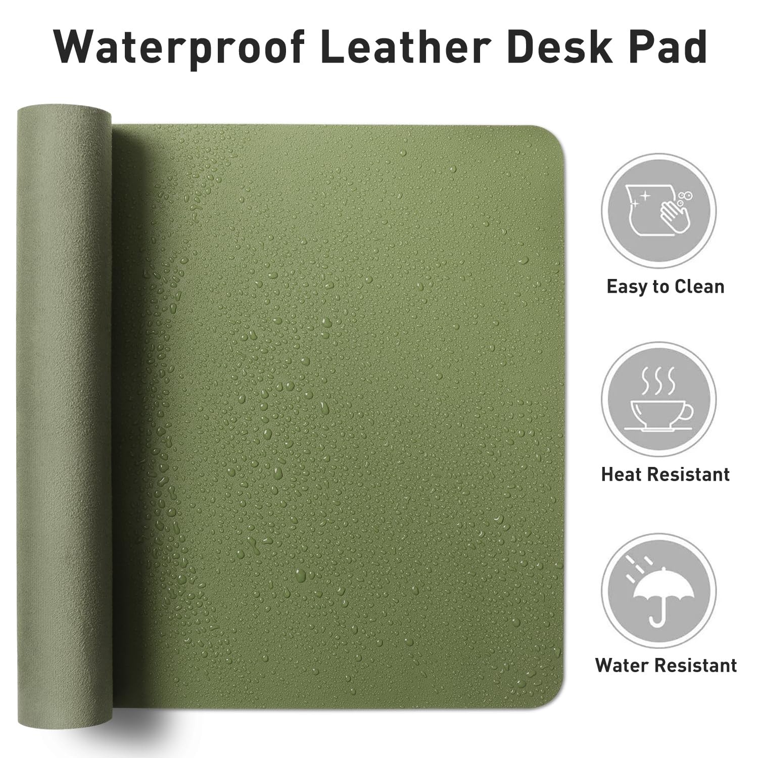 Aothia Desk Protector Mat, Mouse Pad, Non-Slip 23.6″ x 13.7″, Olive Green