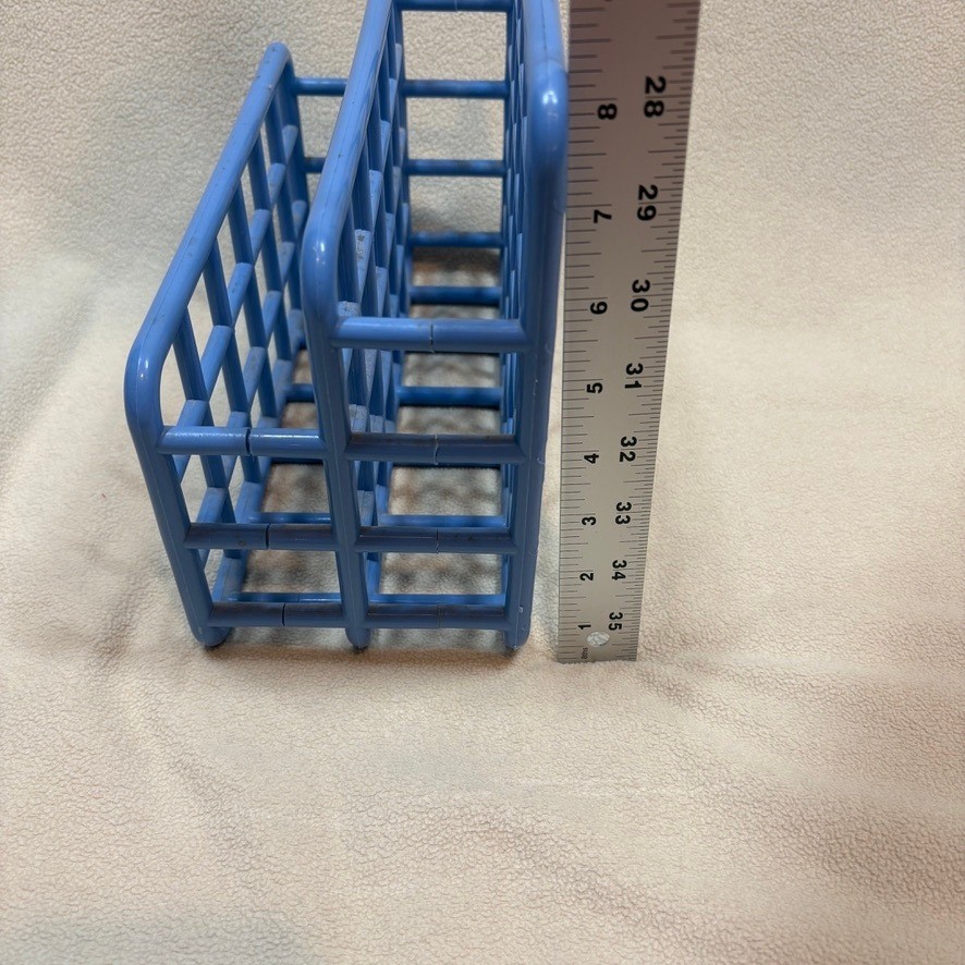 Vintage Yaffa Blue Plastic Desk Organizer Mail Sorter 2 Slot Retro 80s Office