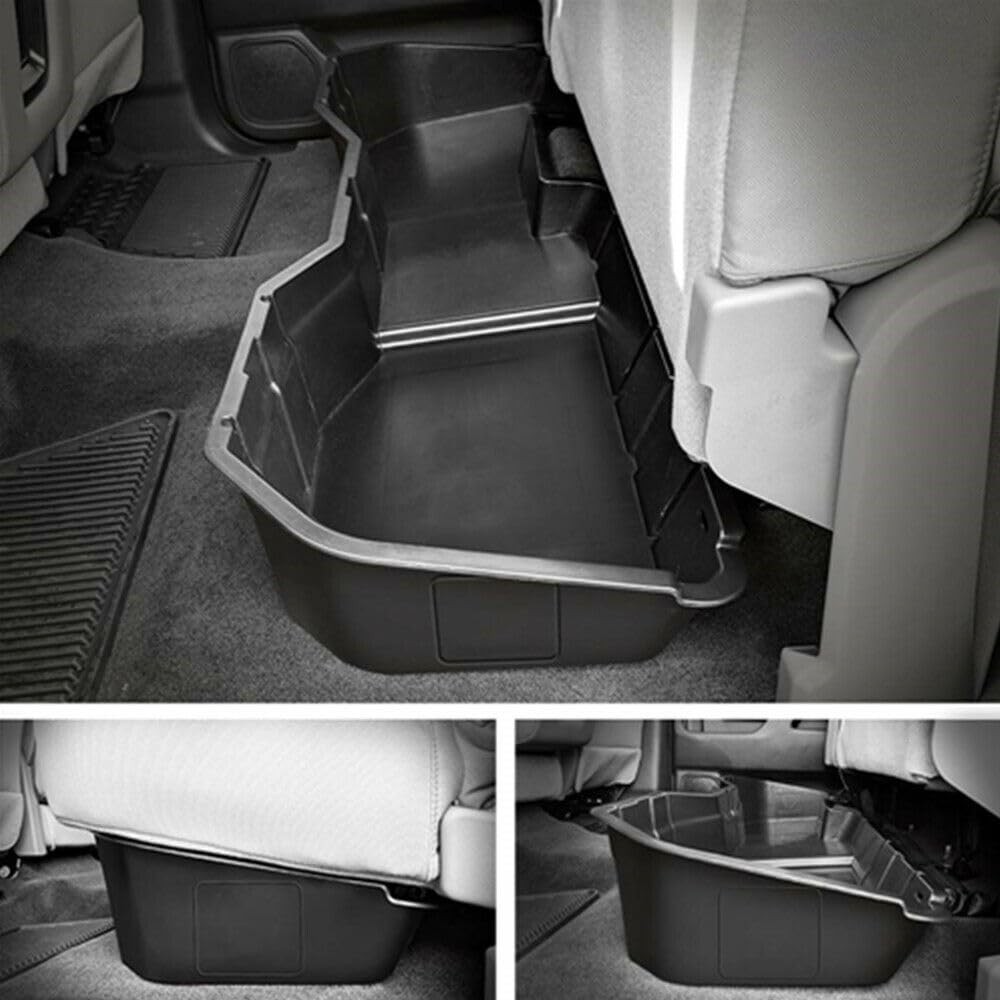 Underseat Storage Box Silverado 1500 14-19 2500HD 3500HD 15-19 Crew Black ABS