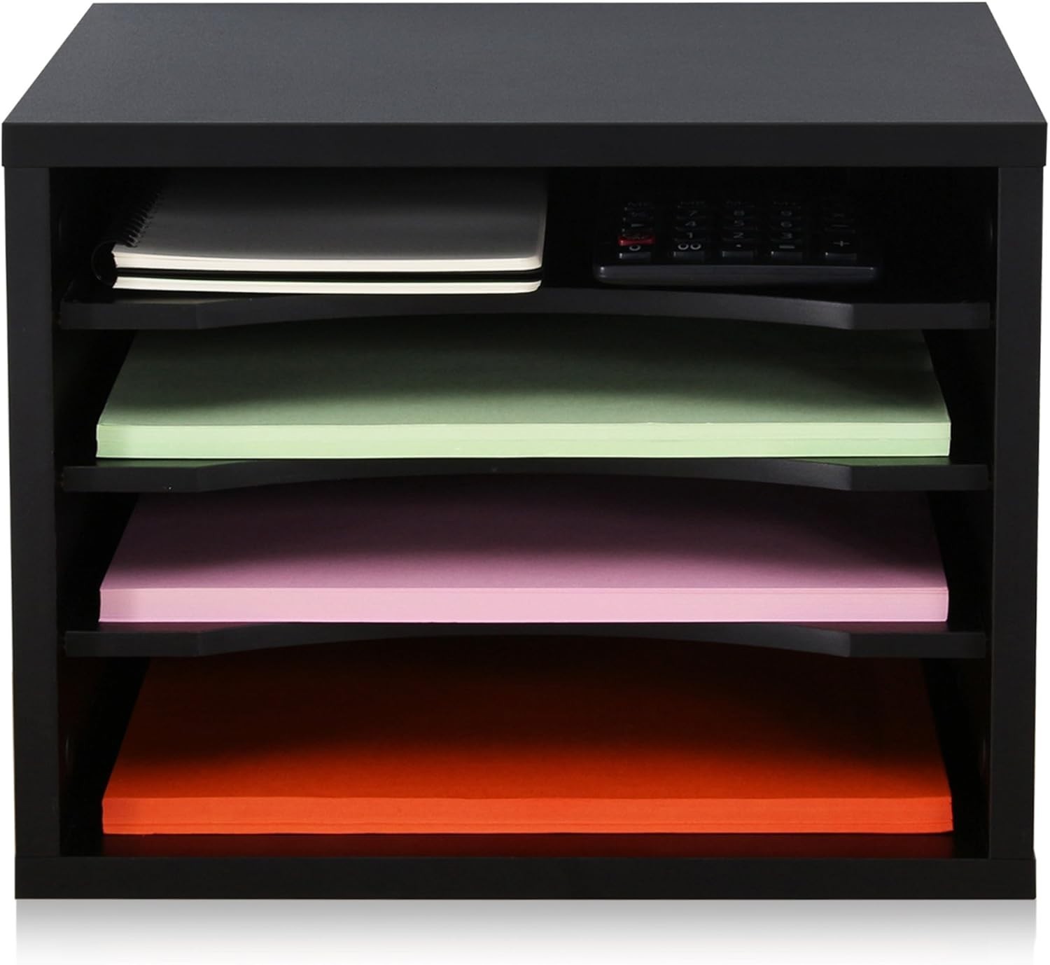 Multi-Functional Wood Paper Organizer – Ergonomic 4-Tier Design for Easy Access