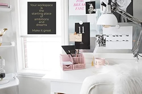 Light Pink Desk Organizer – Cute and Girly Pink Desk Accessories – Office Sto…