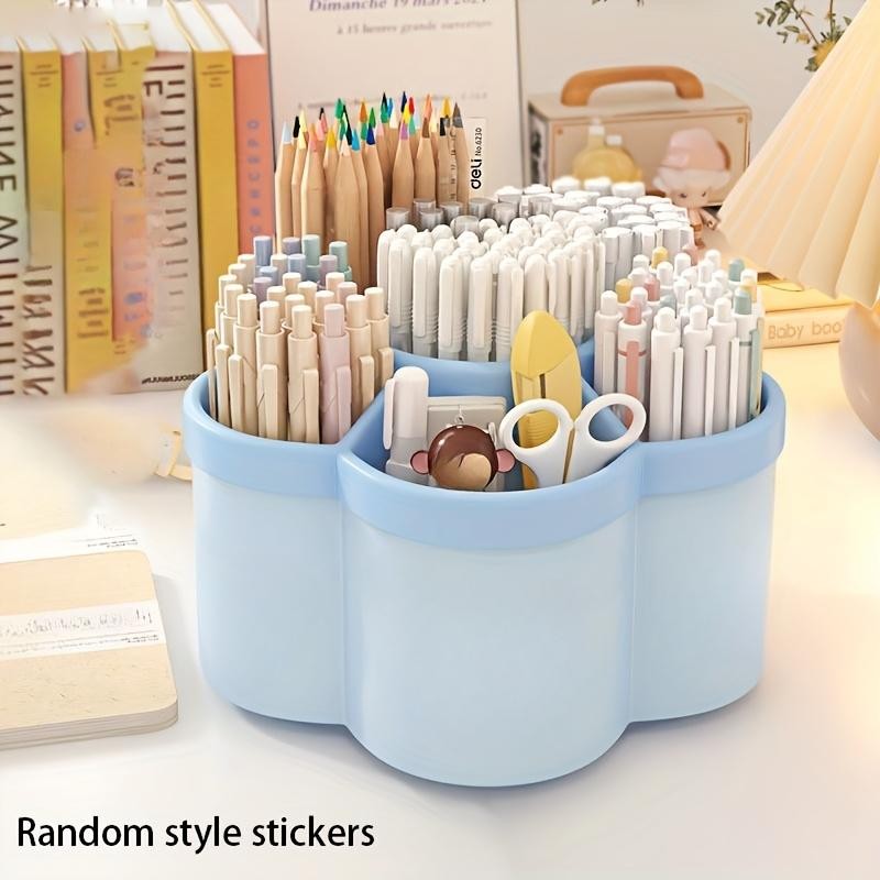 360° Rotating Cute Pen Holder Large Capacity Desktop Stationery Storage