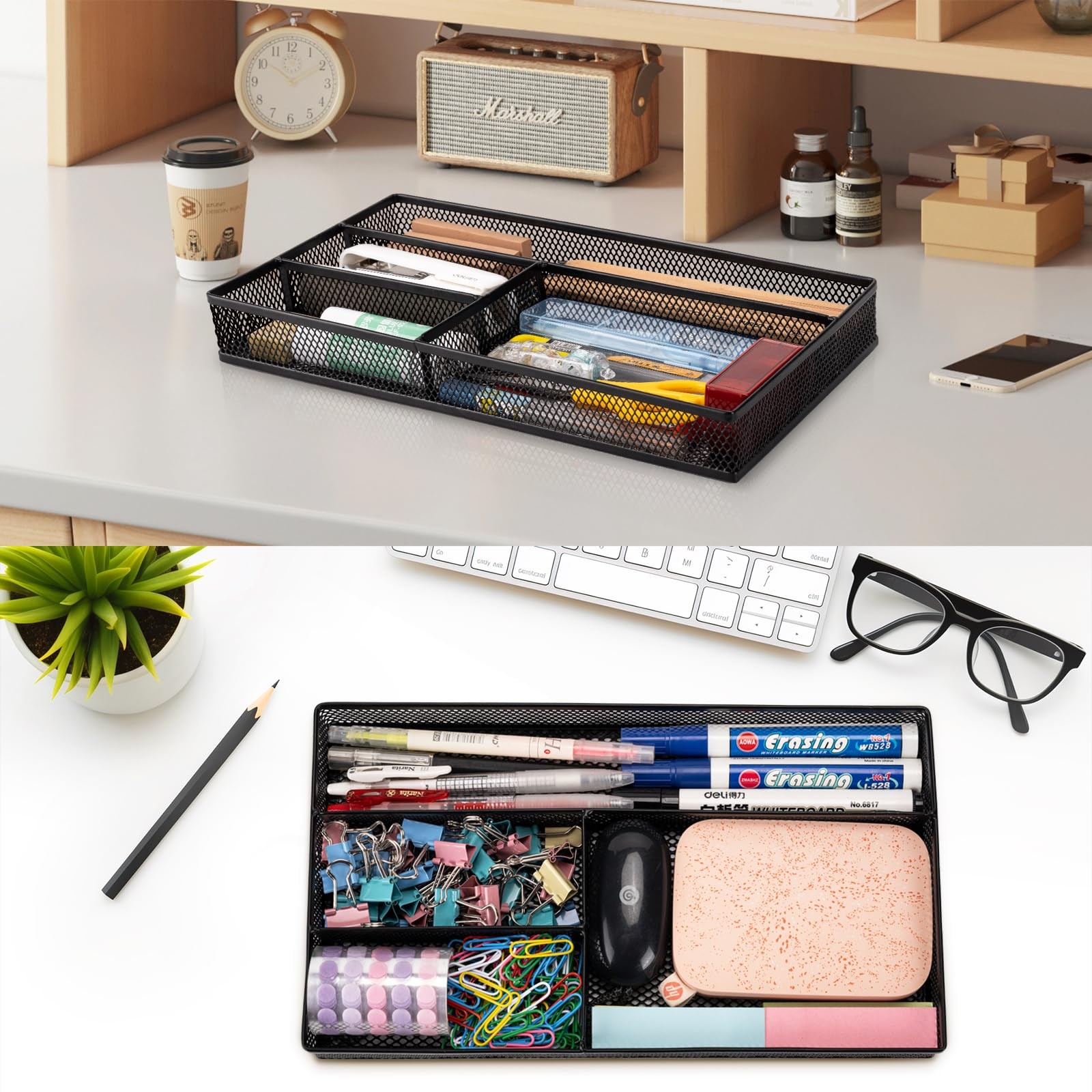 shenee Desk Drawer Organizer Tray,Drawer Organizer for Office and Home,Desk O…