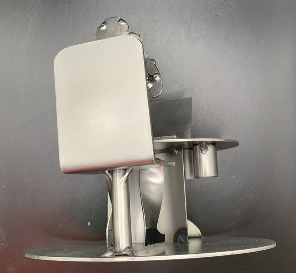 “Man Working at Desk” Desktop Organizer Handmade Welded Steel Metal 5.5 x 6″