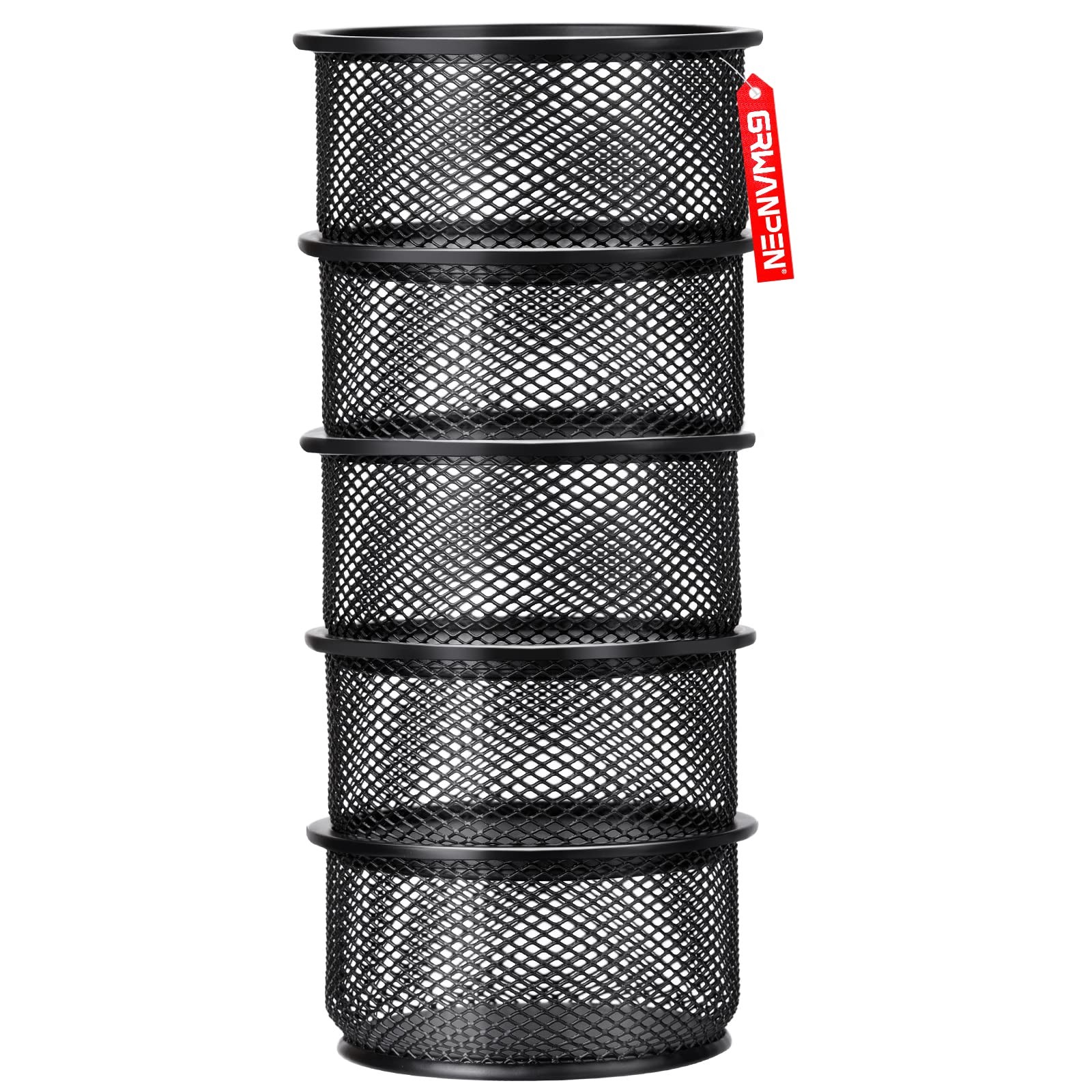 5-Pack Stackable Mesh Desk Organizer Bins – Durable Storage Containers for Cl…