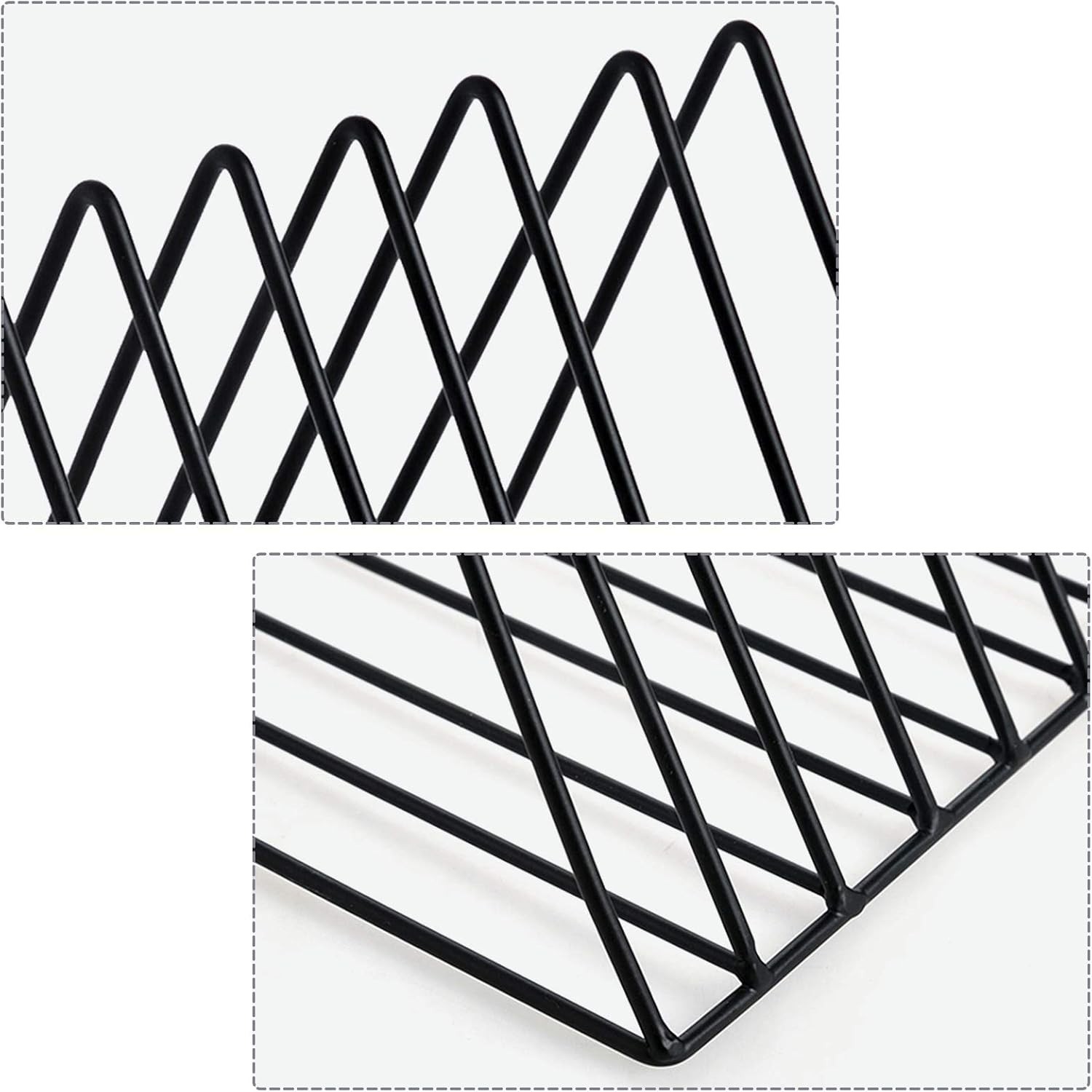 4 Pack Triangle File Storage Holder Racks Iron Desktop Magazine Organizer Metal