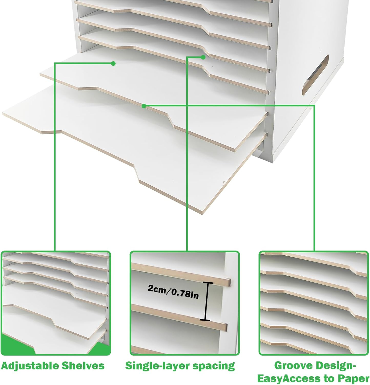 15-Tier Adjustable Paper Organizer for Home Office & Craft Storage Solution